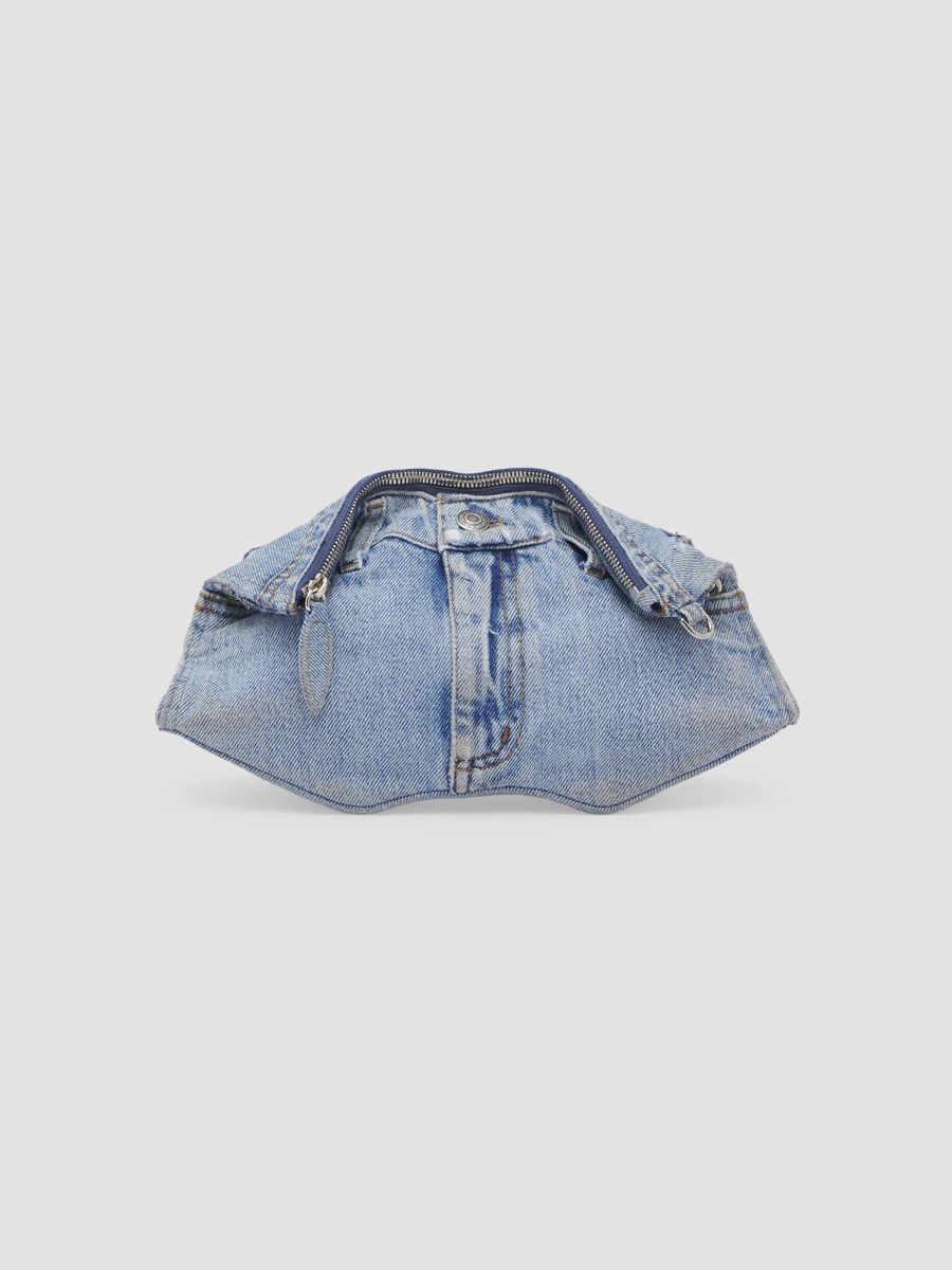 McQueen Women's Manta Denim Clutch - Navy