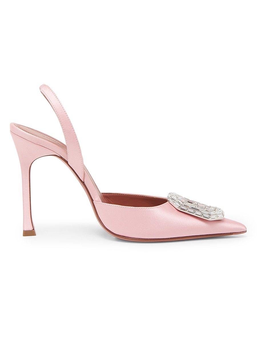 Women's Camelia 105MM Satin Slingback Sandals - Baby Pink - Size 10