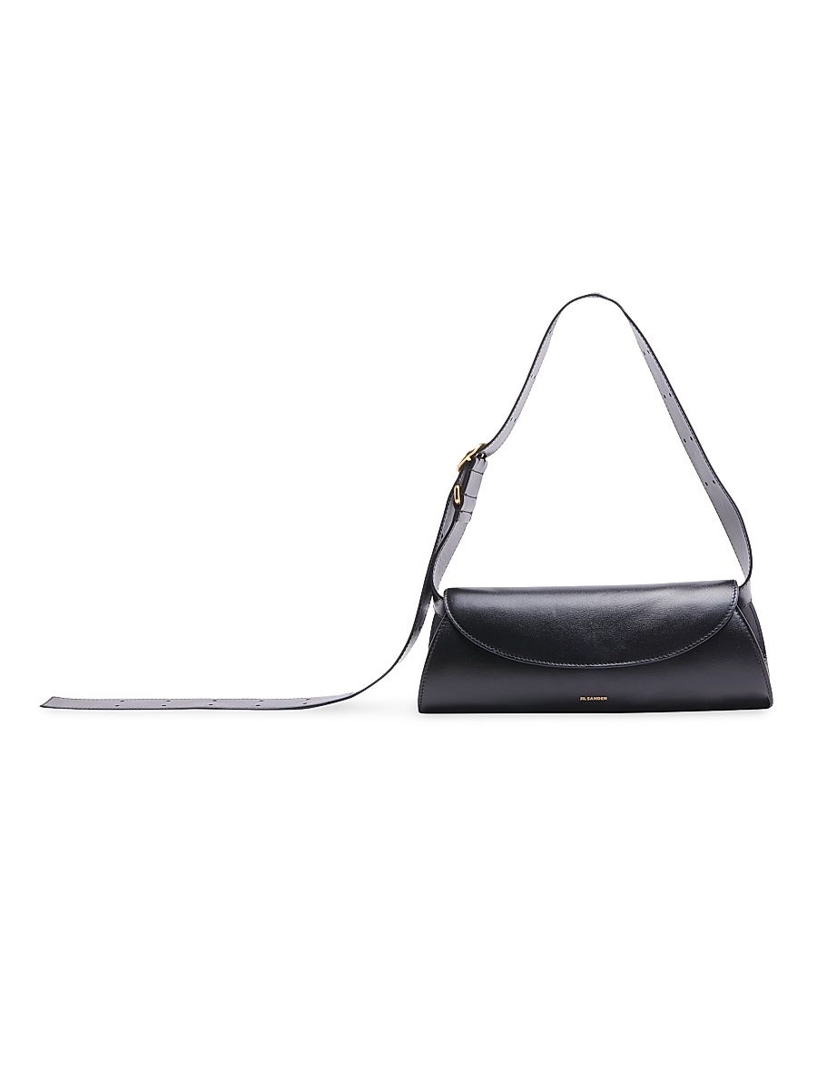 Women's Leather Shoulder Bag - Black