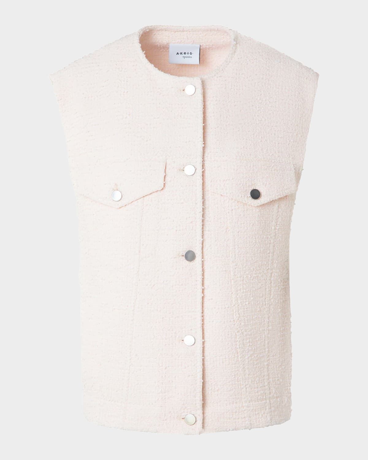 Button-Down Boucle Tweed Gilet