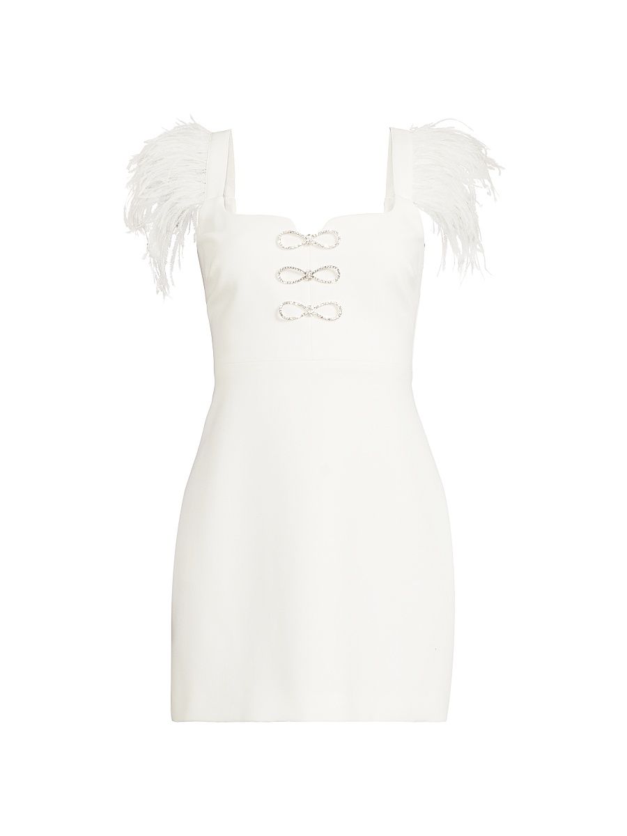 Women's Rizzo Embellished Sweetheart Minidress - White - Size 12