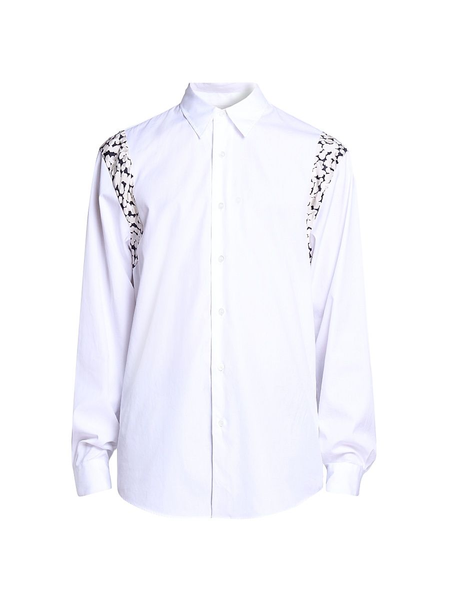Men's Capers Geometric Shirt - White - Size 42