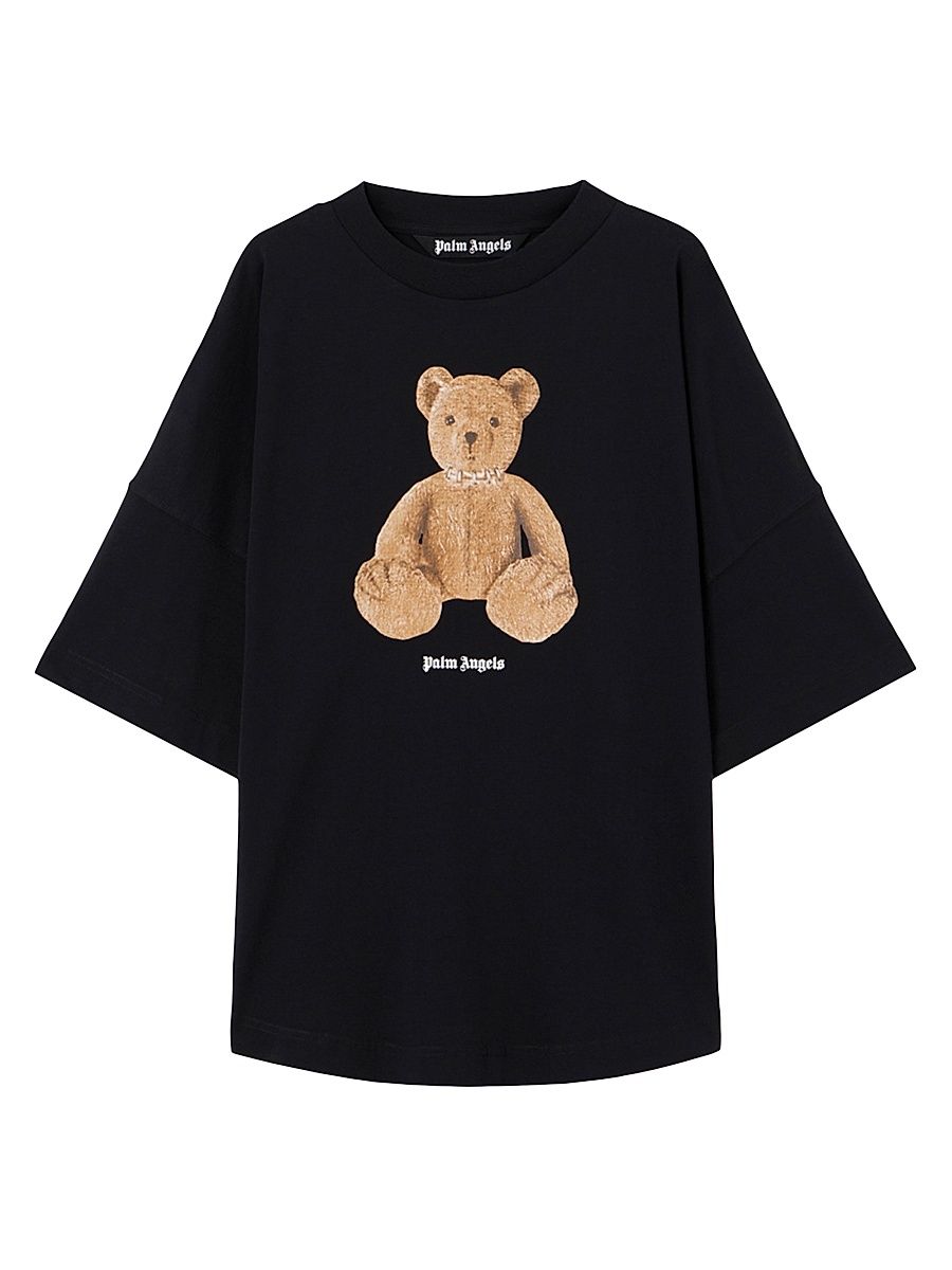 Men's Bear Over Cotton Crewneck T-Shirt - Black Brown - Size Medium