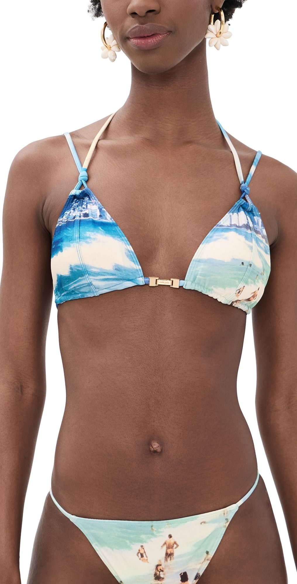 Cult Gaia Anoki Bikini Top Rio Beach Print L