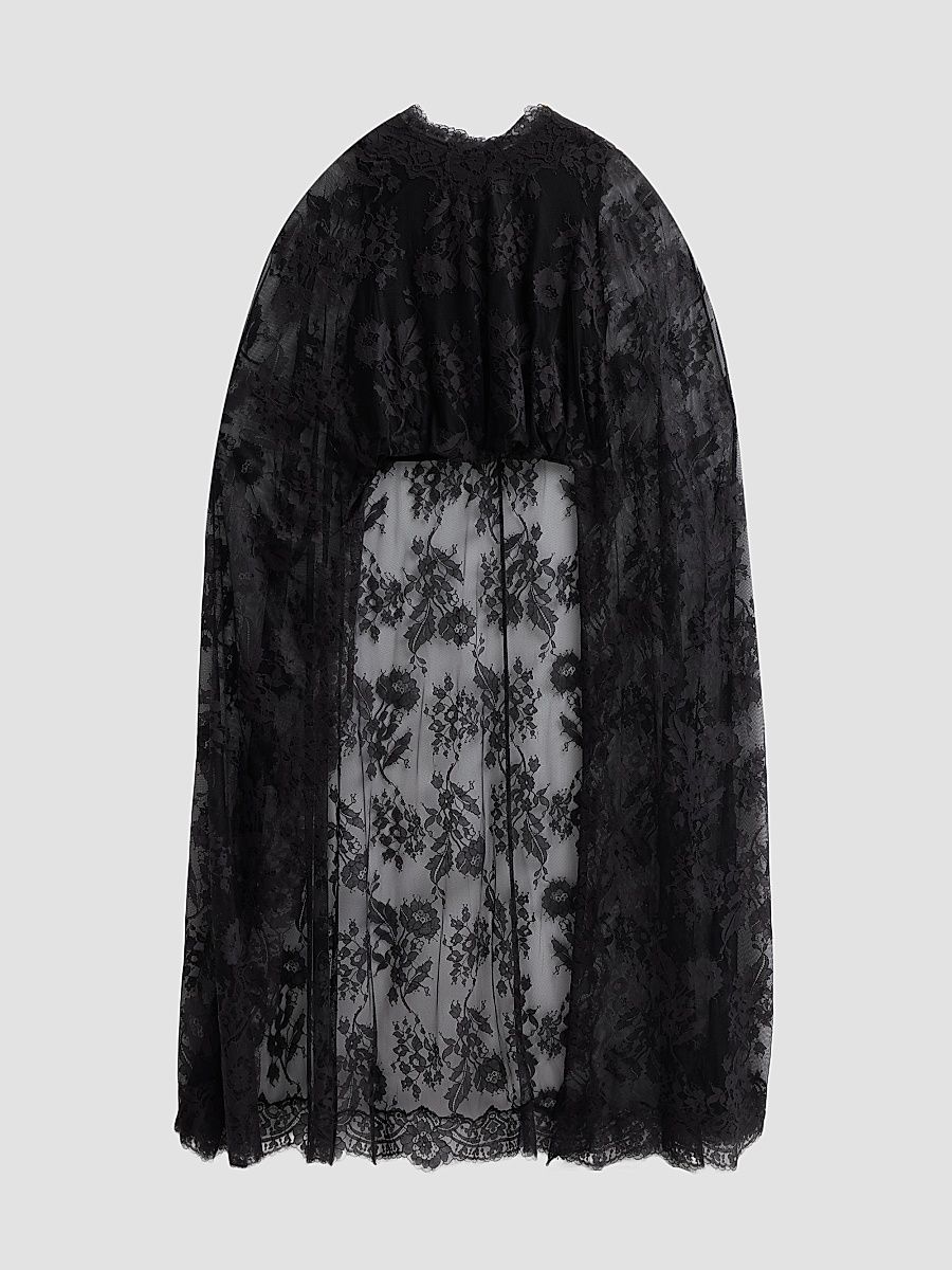 Women's Valiant Lace Cape Top - Black - Size 2