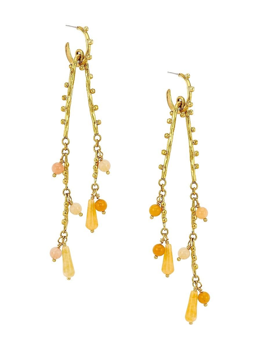 Women's Goldtone & Yellow Jasper Chandelier Earrings - Yellow Gold