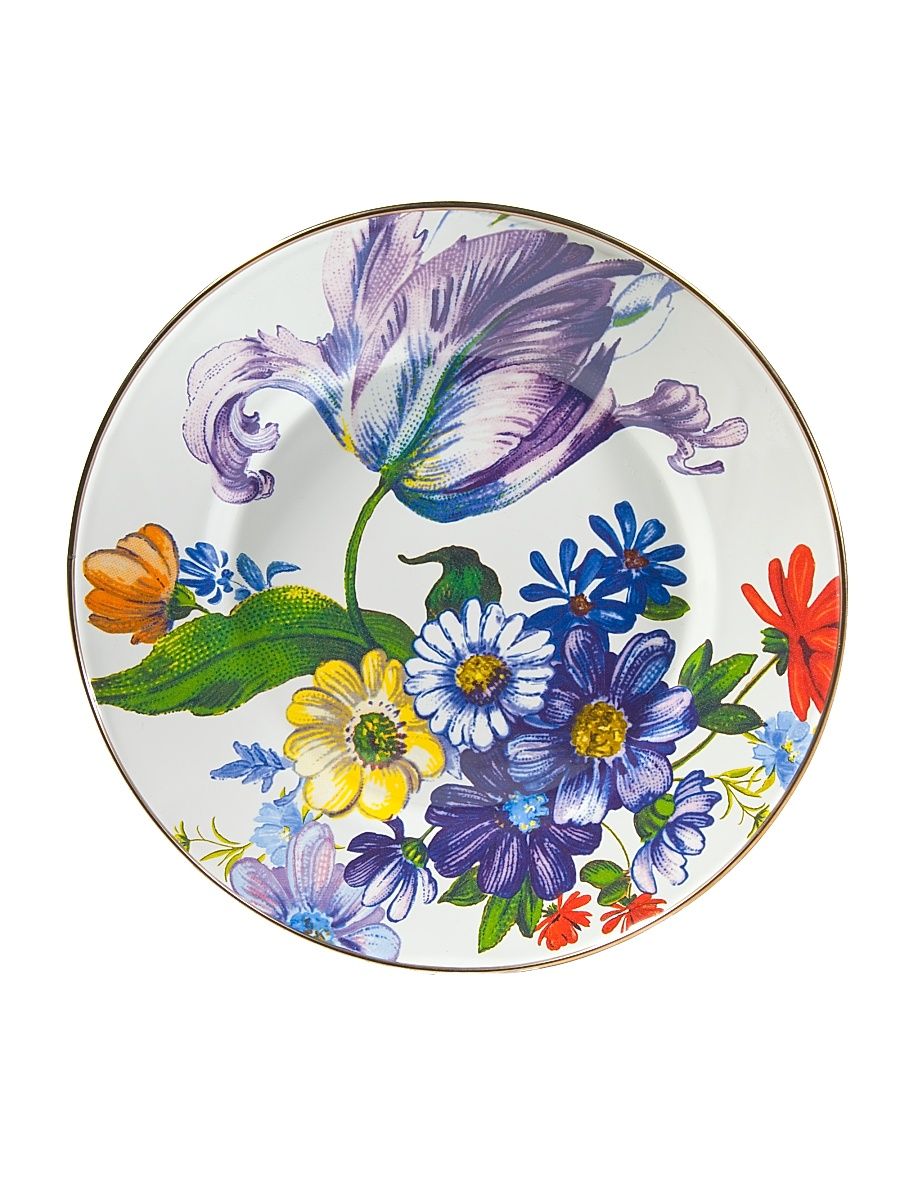 Flower Market Dinner Plate - White