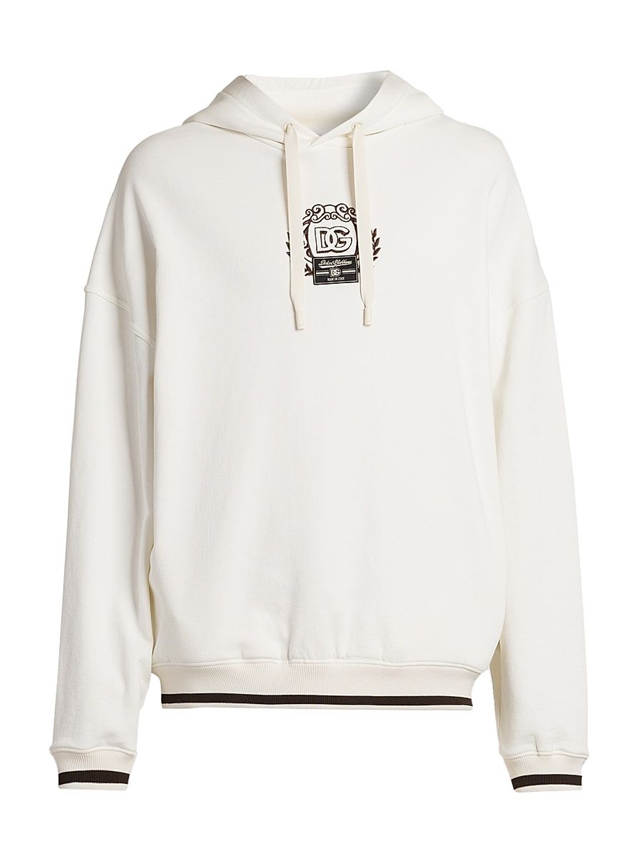 Men's Logo Hooded Sweatshirt - Bianco Naturale - Size Large