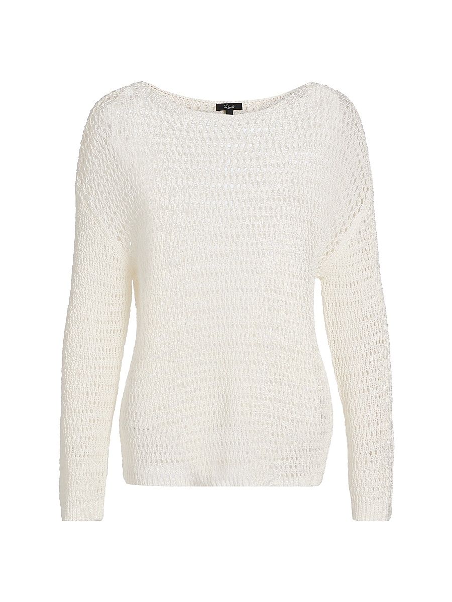Women's Evangeline Oversized Open Stitch Sweater - Ivory - Size Large
