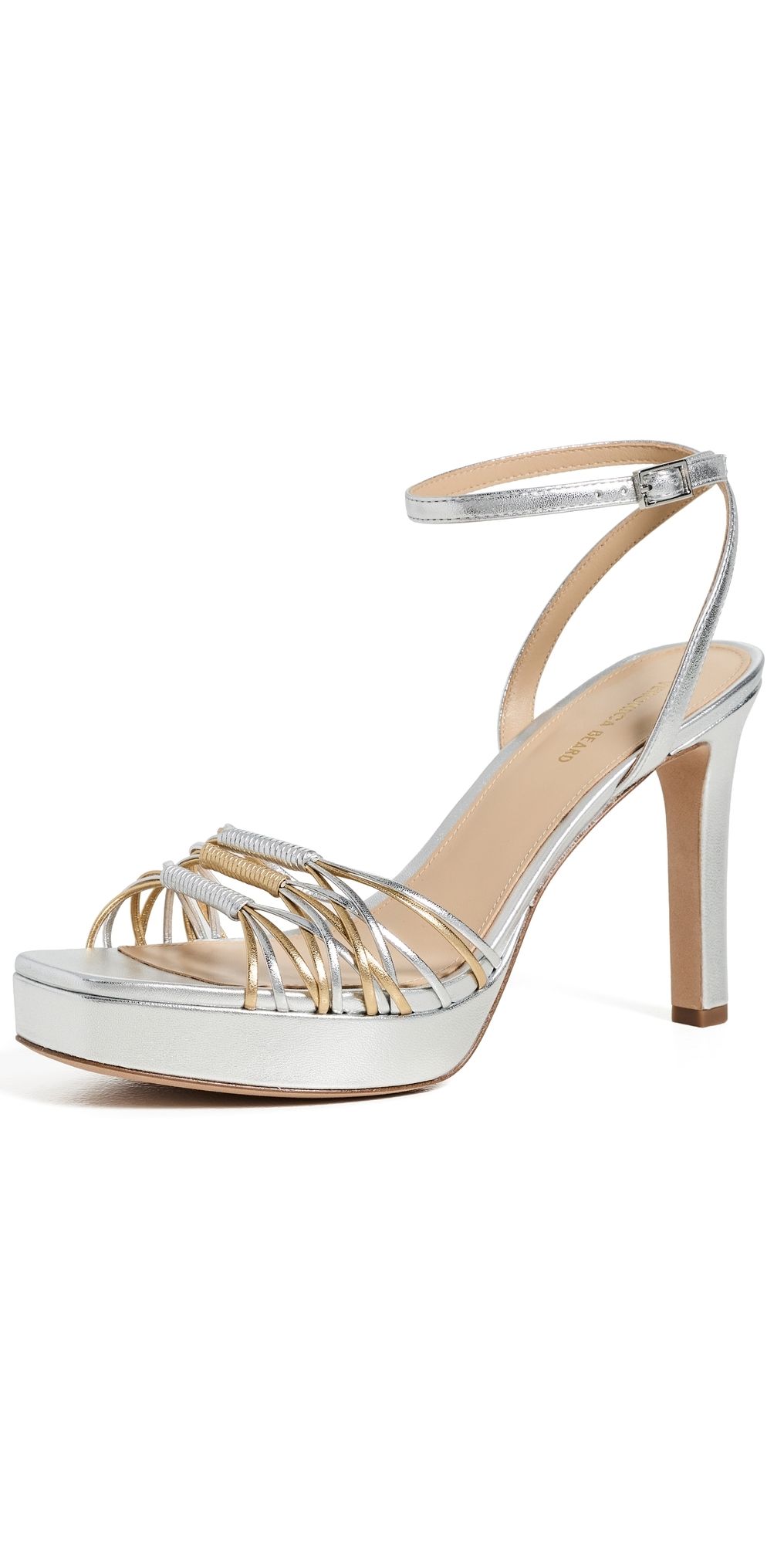 Veronica Beard Beverlee Sandals Silver/Pale Gold 5
