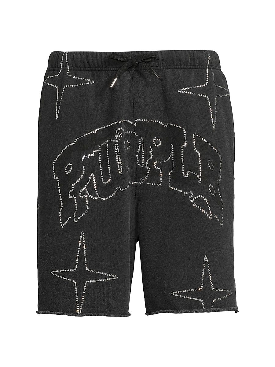 Men's Medium-Weight Cotton Fleece Shorts - Black - Size XXL