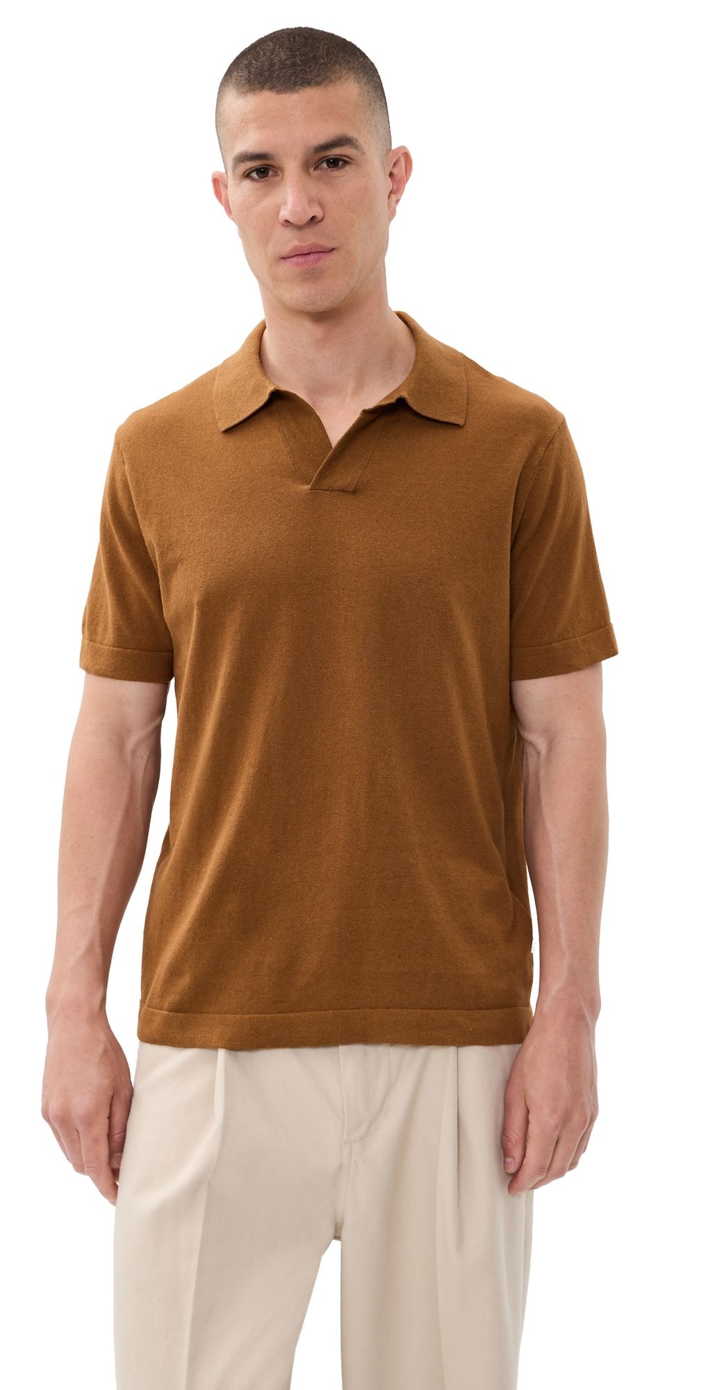 NN07 Ryan Linen Polo Cinnamon M