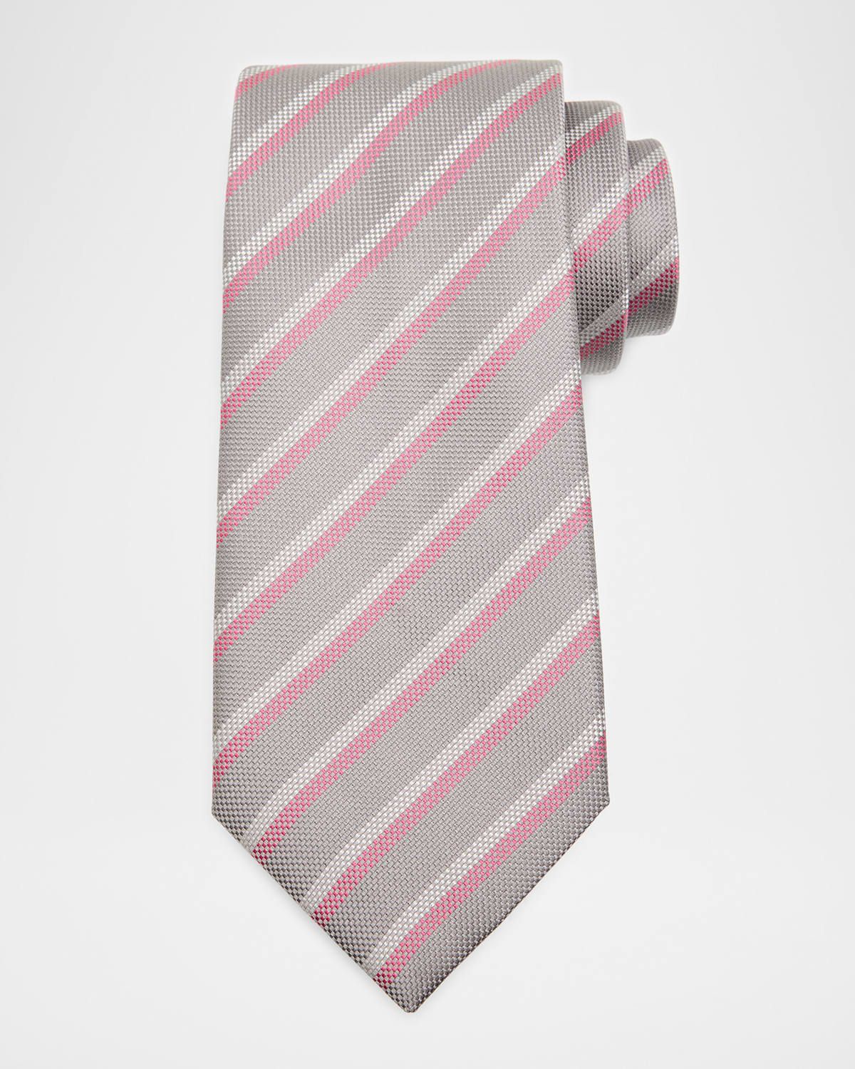 Men & apos;s Striped Silk Tie