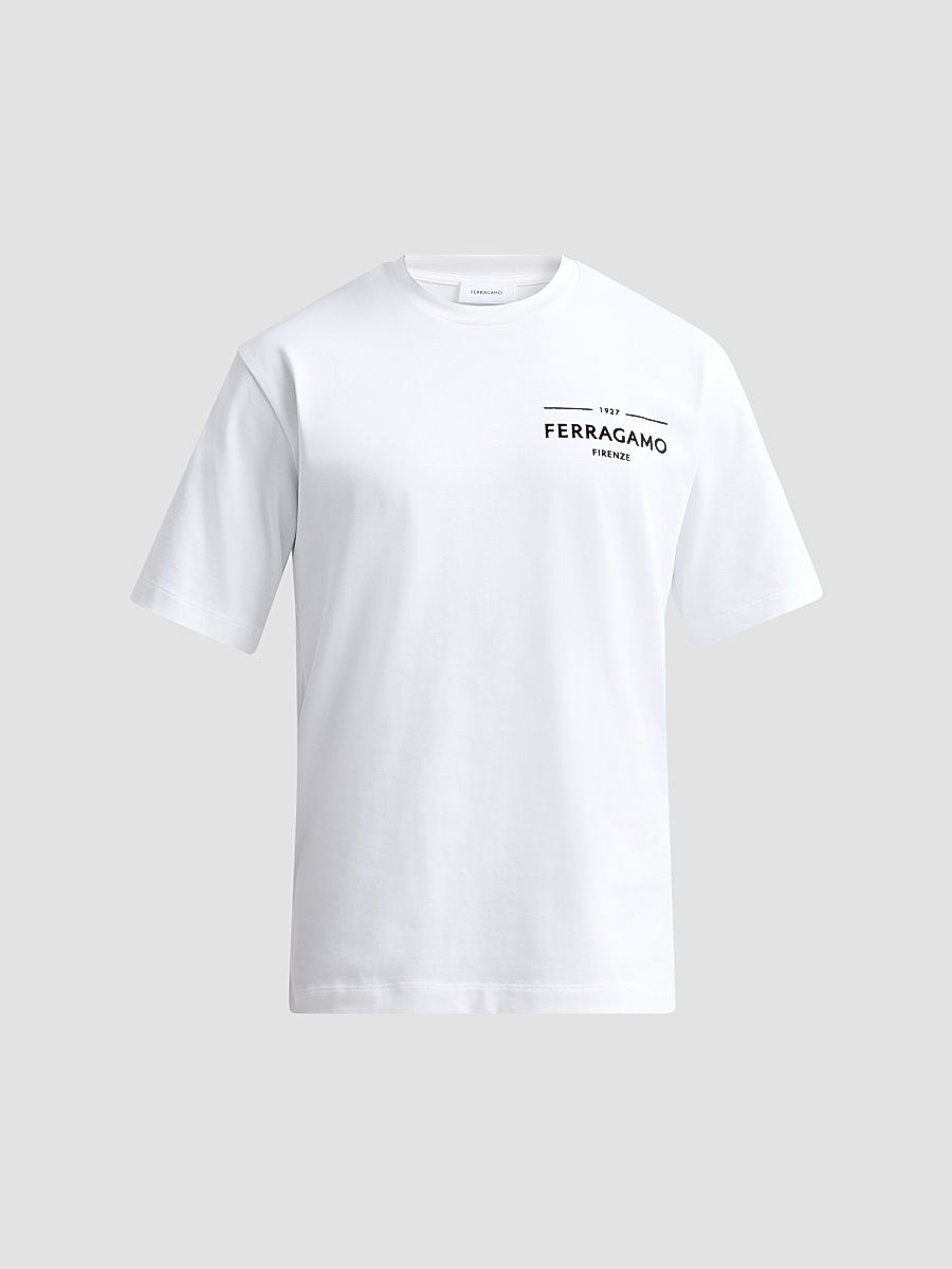 Men's Logo T-Shirt Short Sleeves T-Shirt - Bianco - Size Large