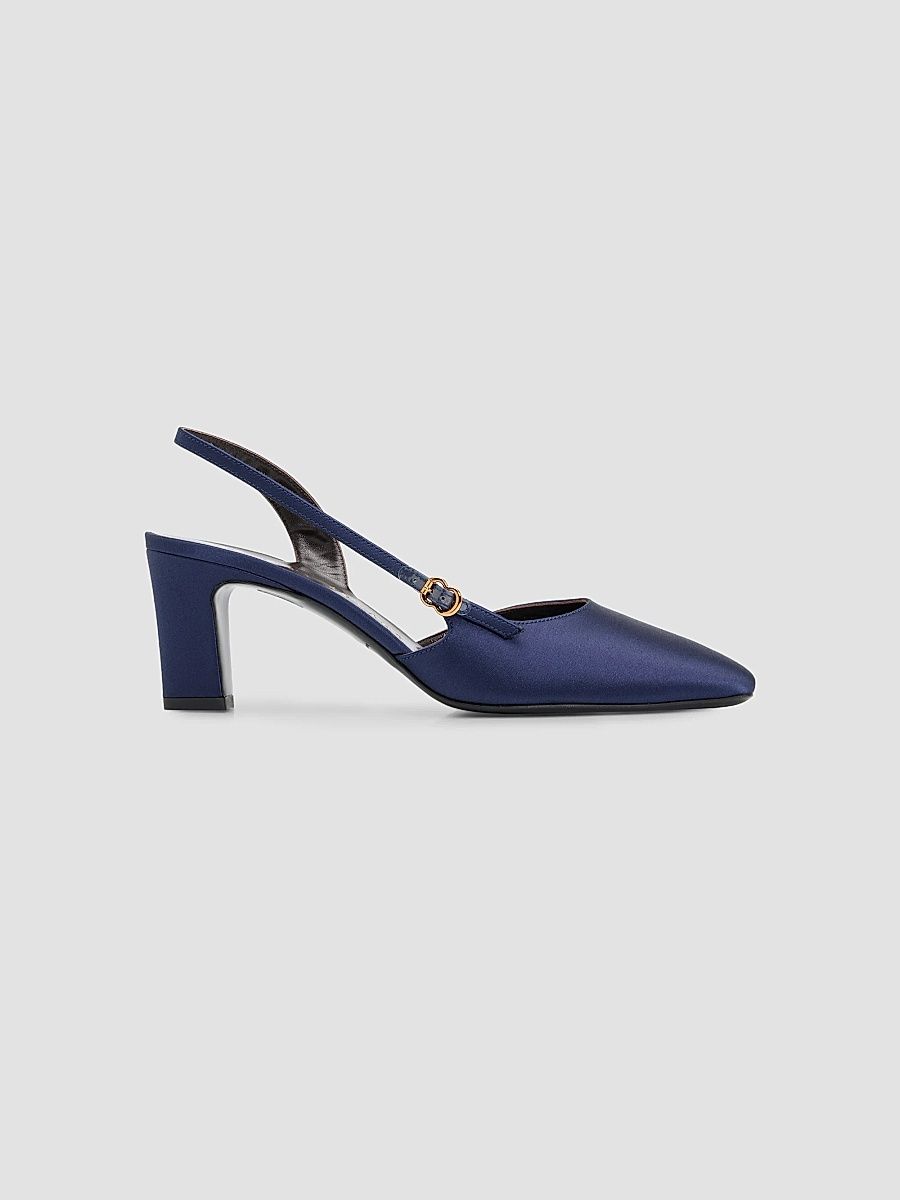 Herbert Levine Women's Ask Around 65MM Satin Heels - Satin Navy - Size 11.5