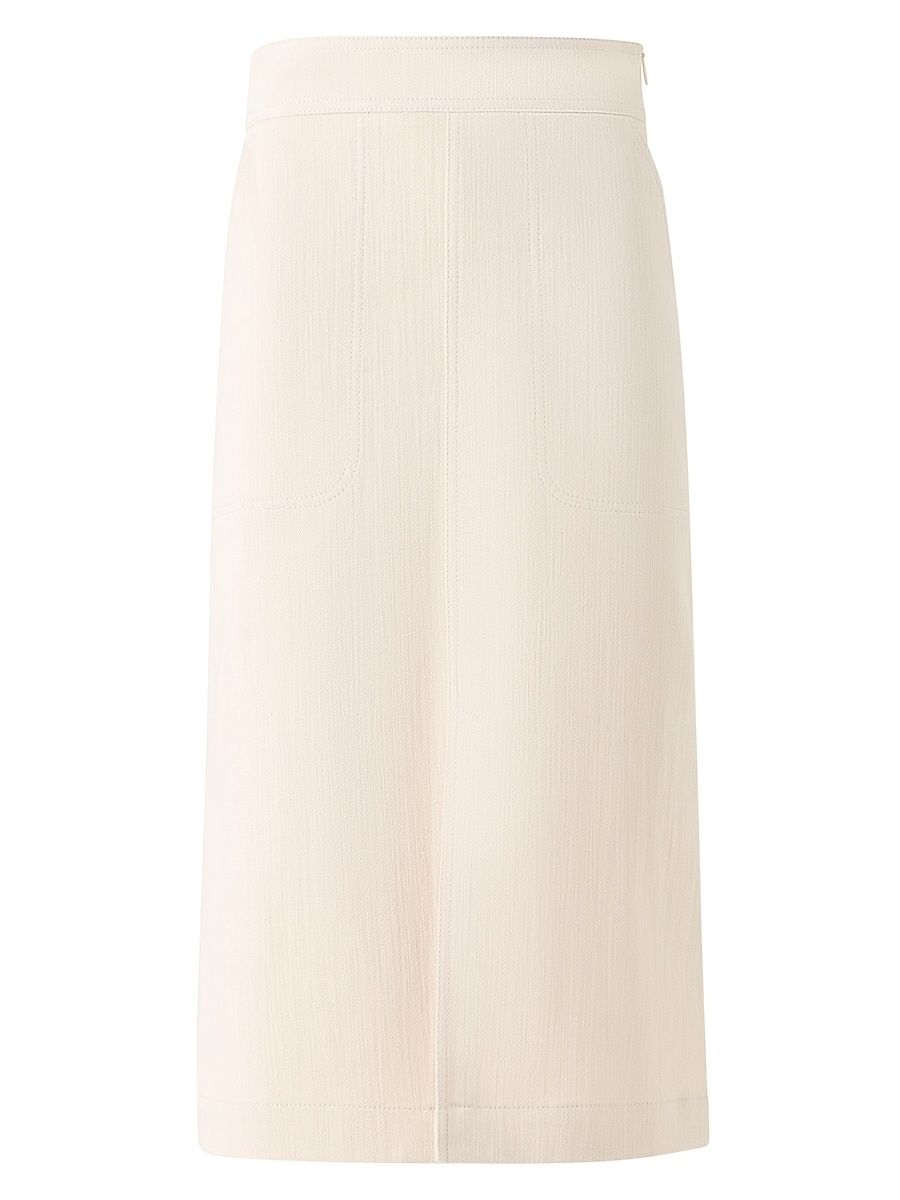 Women's Stretch Cotton A-Line Skirt - Ivory - Size 14