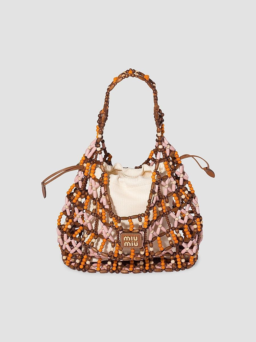 Miu Miu Women's Mesh Hobo Bag - Brown