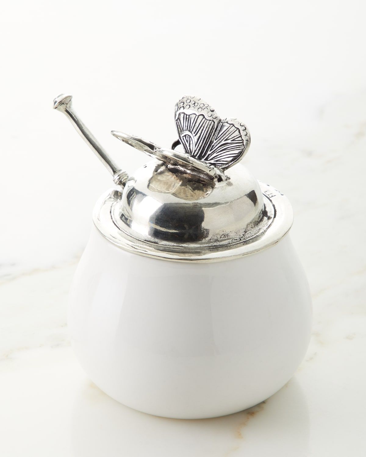 Ceramic Pewter Sugar Holder