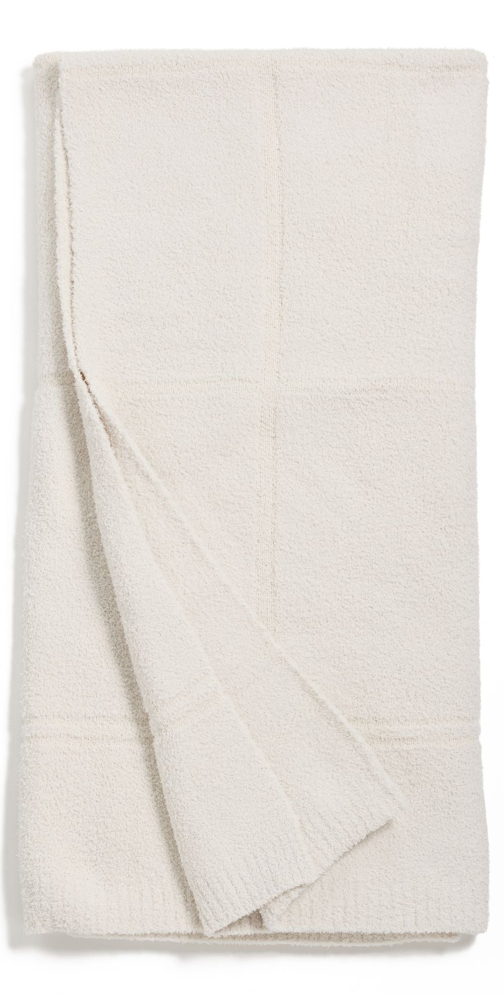 Barefoot Dreams CozyChic Cotton Tonal Plaid Throw Cream One Size