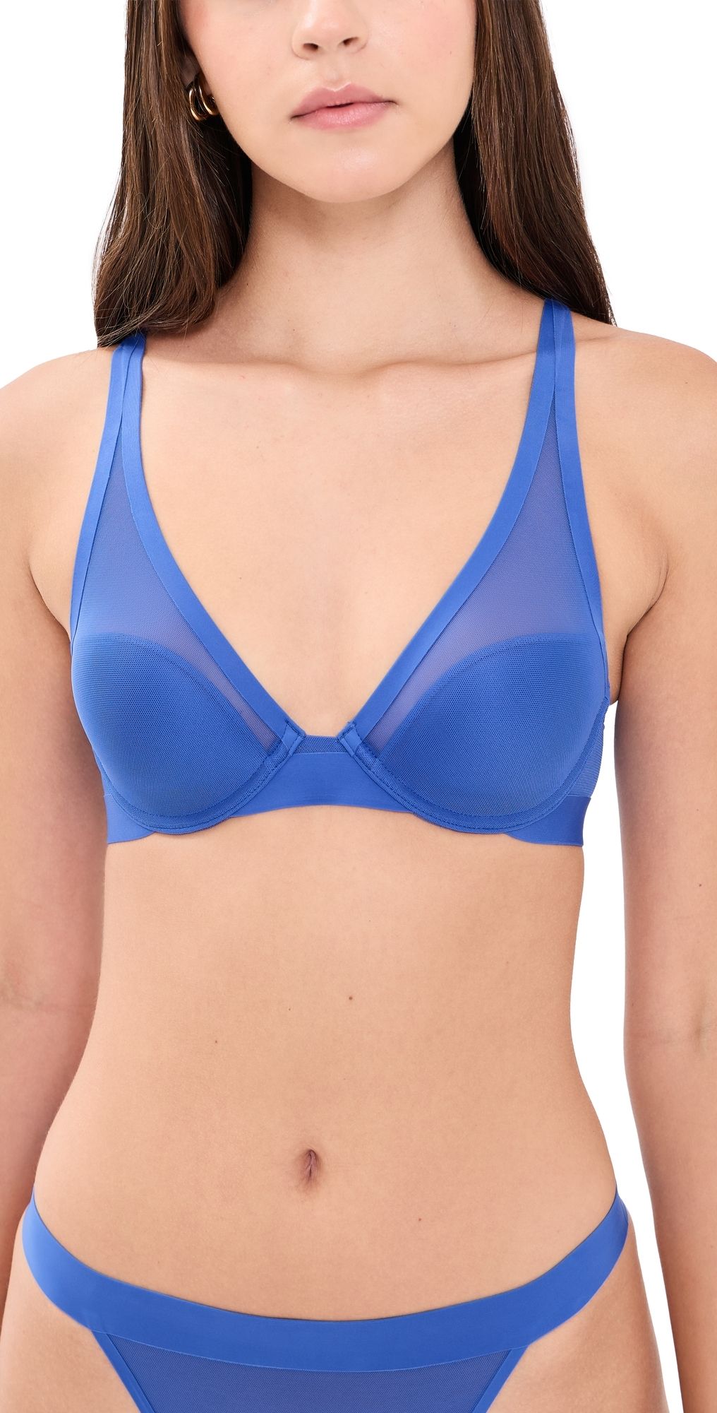 Natori True Zen Plunge T-Shirt Bra Blue Flame 32B