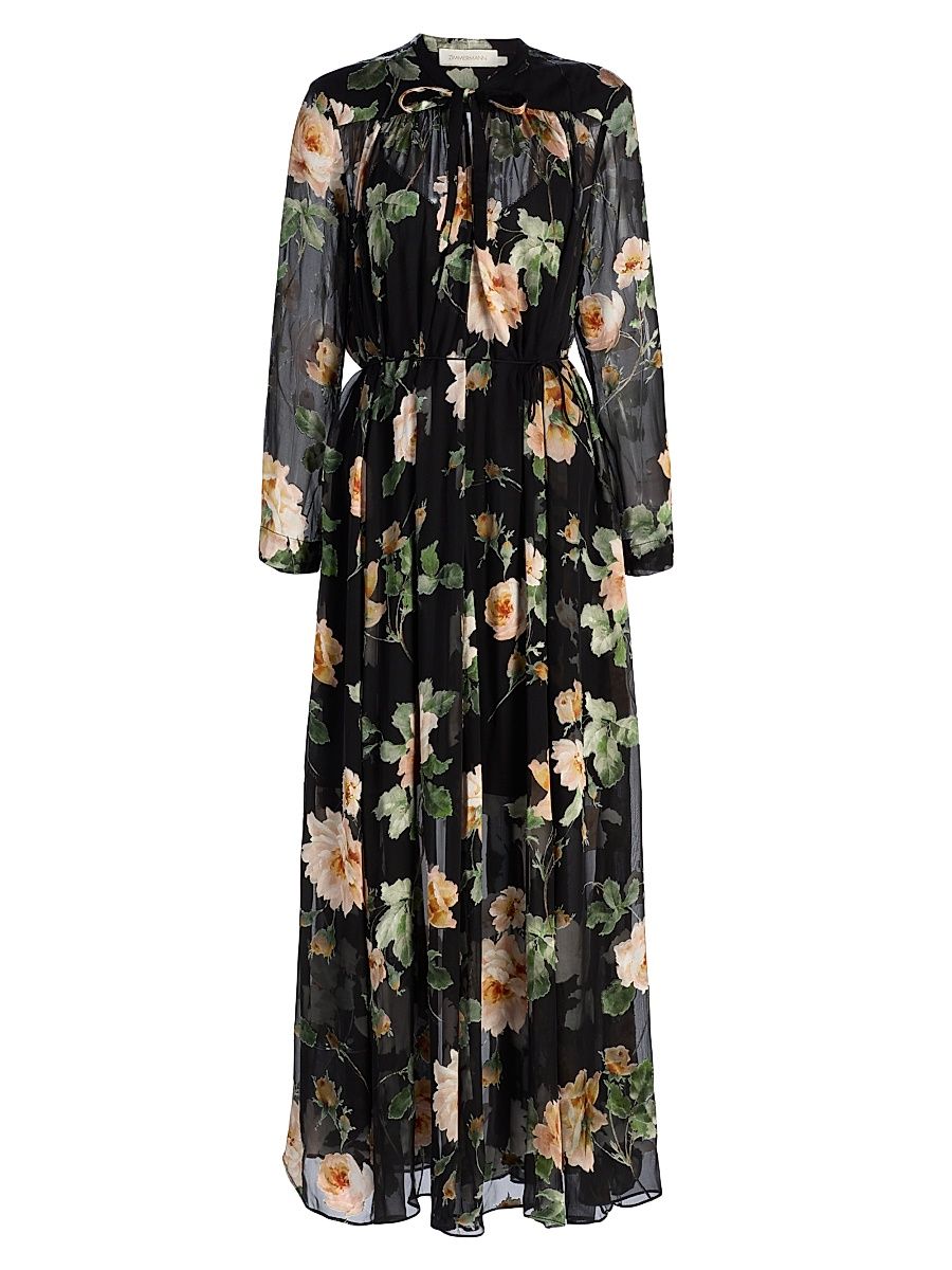 Women's Luna Burnout Maxi Dress - Black Rose - Size 4