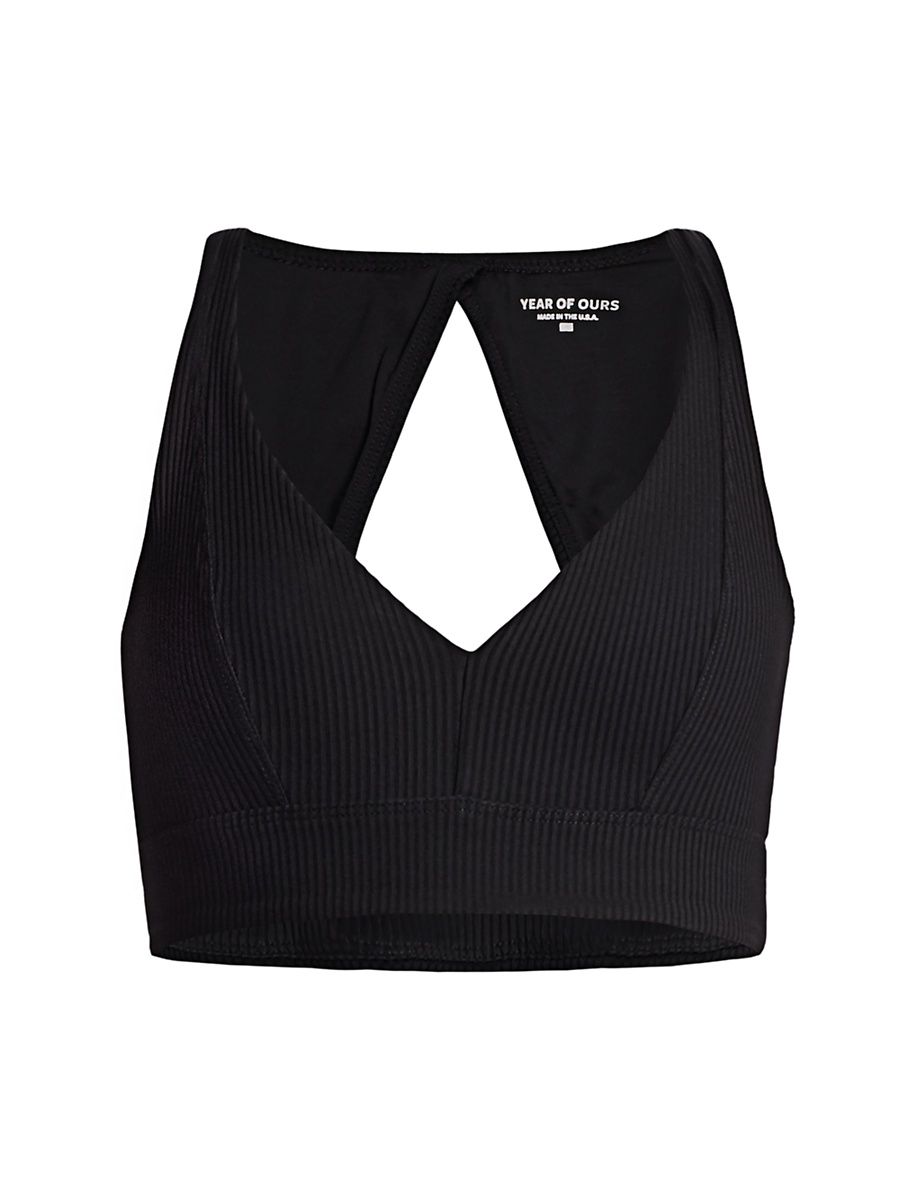 Women's Victoria Ribbed Sports Bra - Black - Size XS