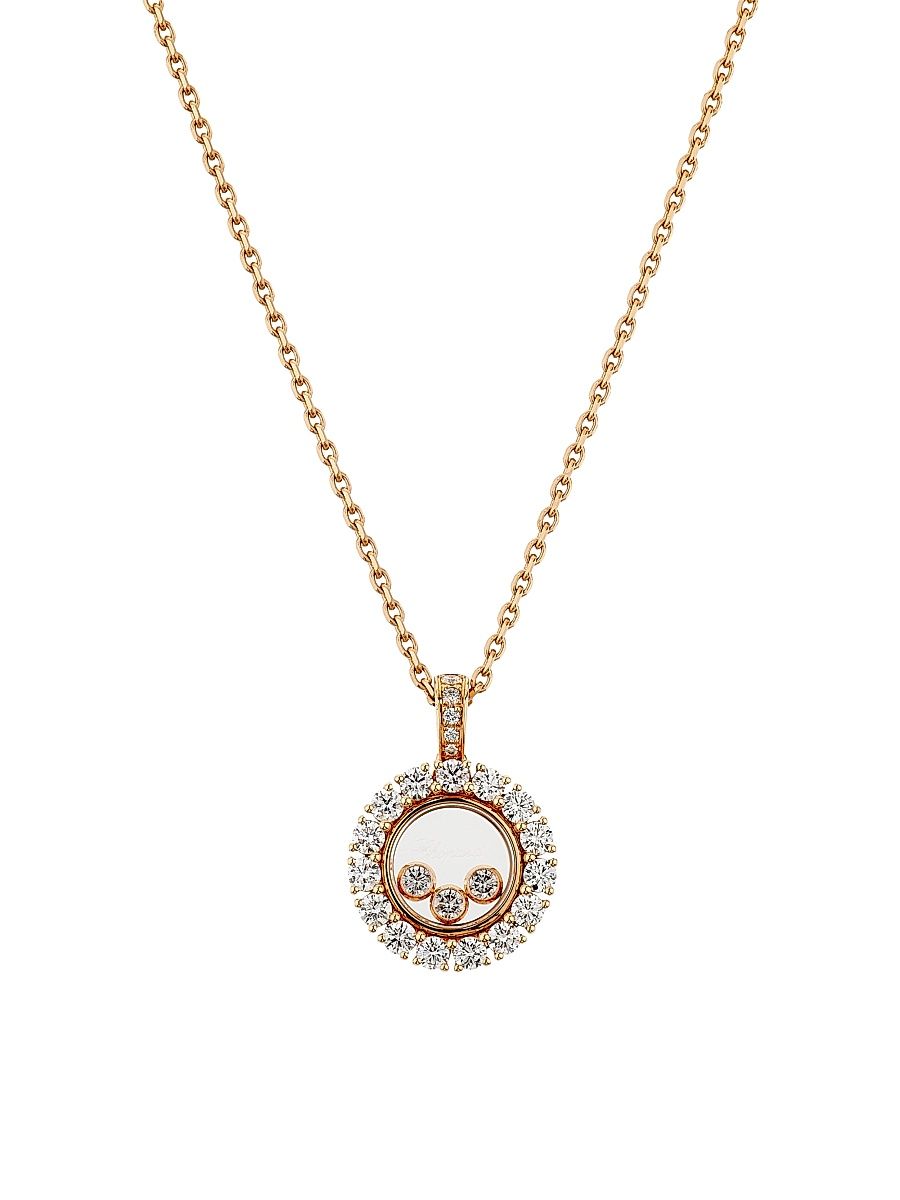Women's Happy Diamonds 18K Rose Gold & 0.89 TCW Diamond Pendant Necklace - Rose Gold