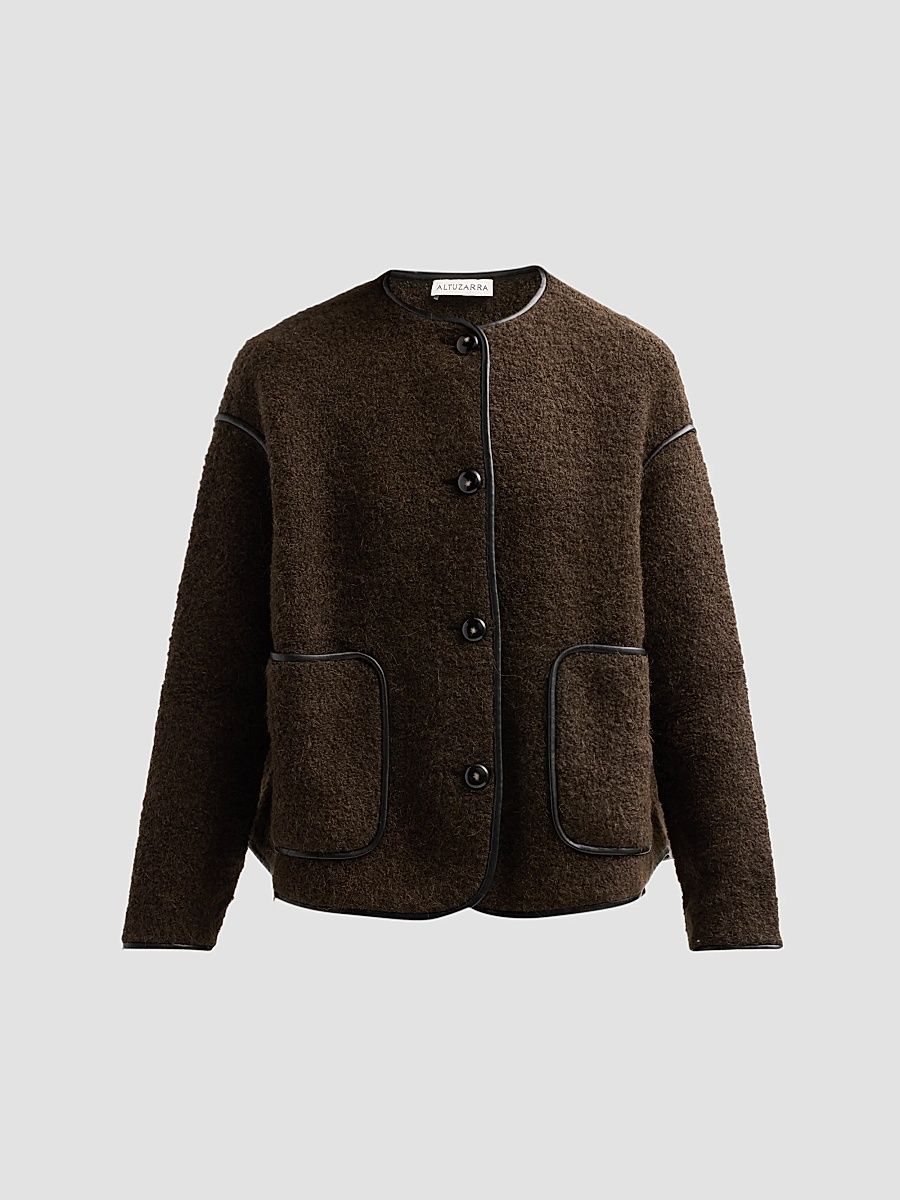 Women's Irving Alpaca-Blend Jacket - Fudge - Size Medium