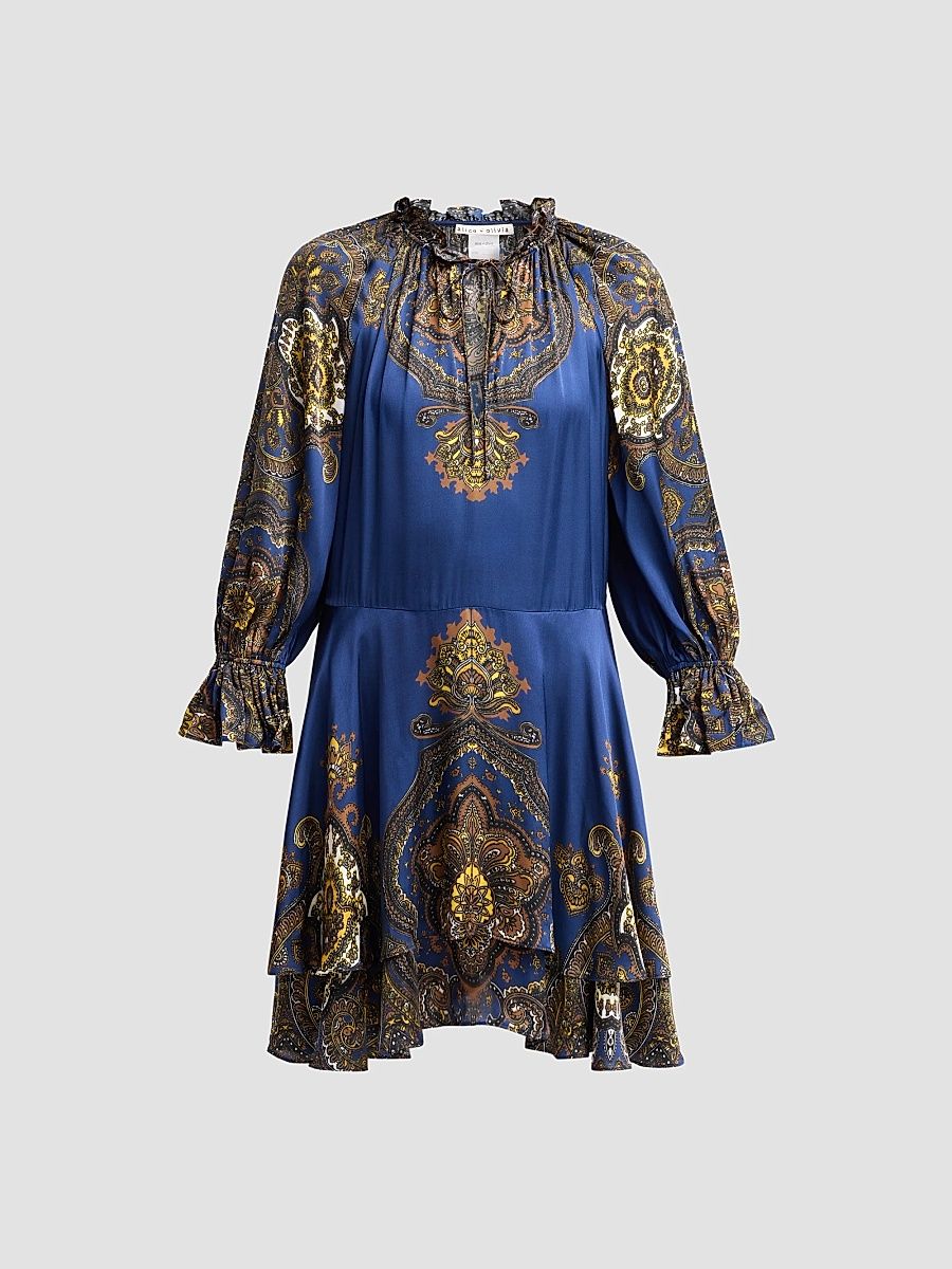 Women's Joanne Handkerchief-Hem Mini Dress - Bon Voyage Midnight - Size 14