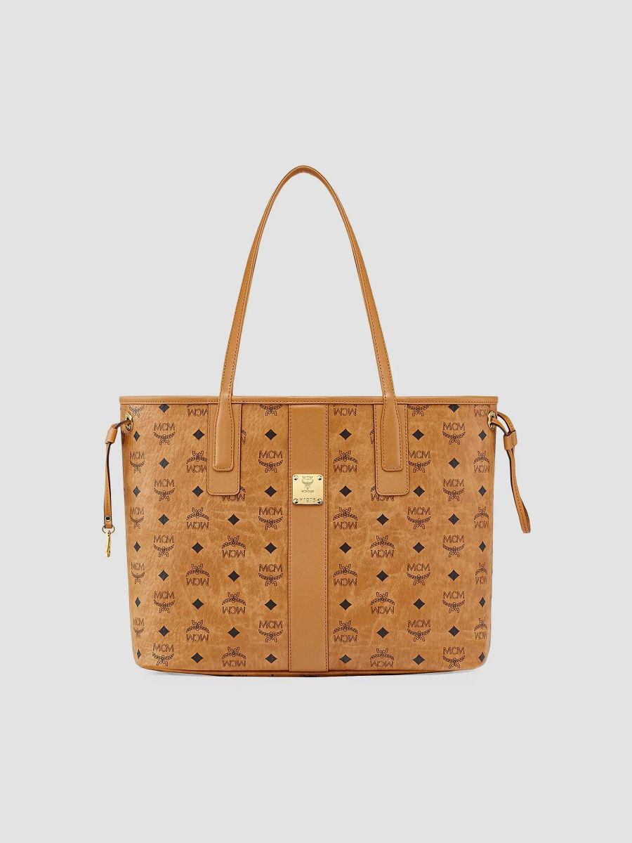 MCM Women's Medium Liz Reversible Visetos Shopper - Cognac