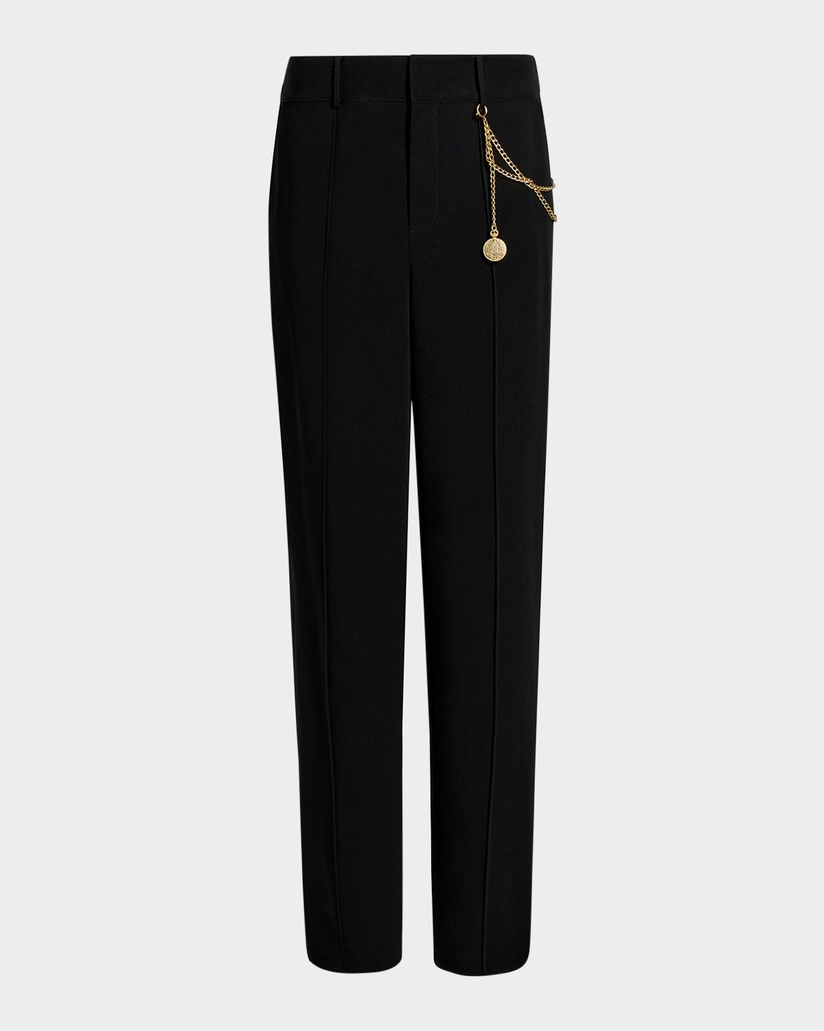 Alaina Chain-Embellished High-Rise Cigarette Pants