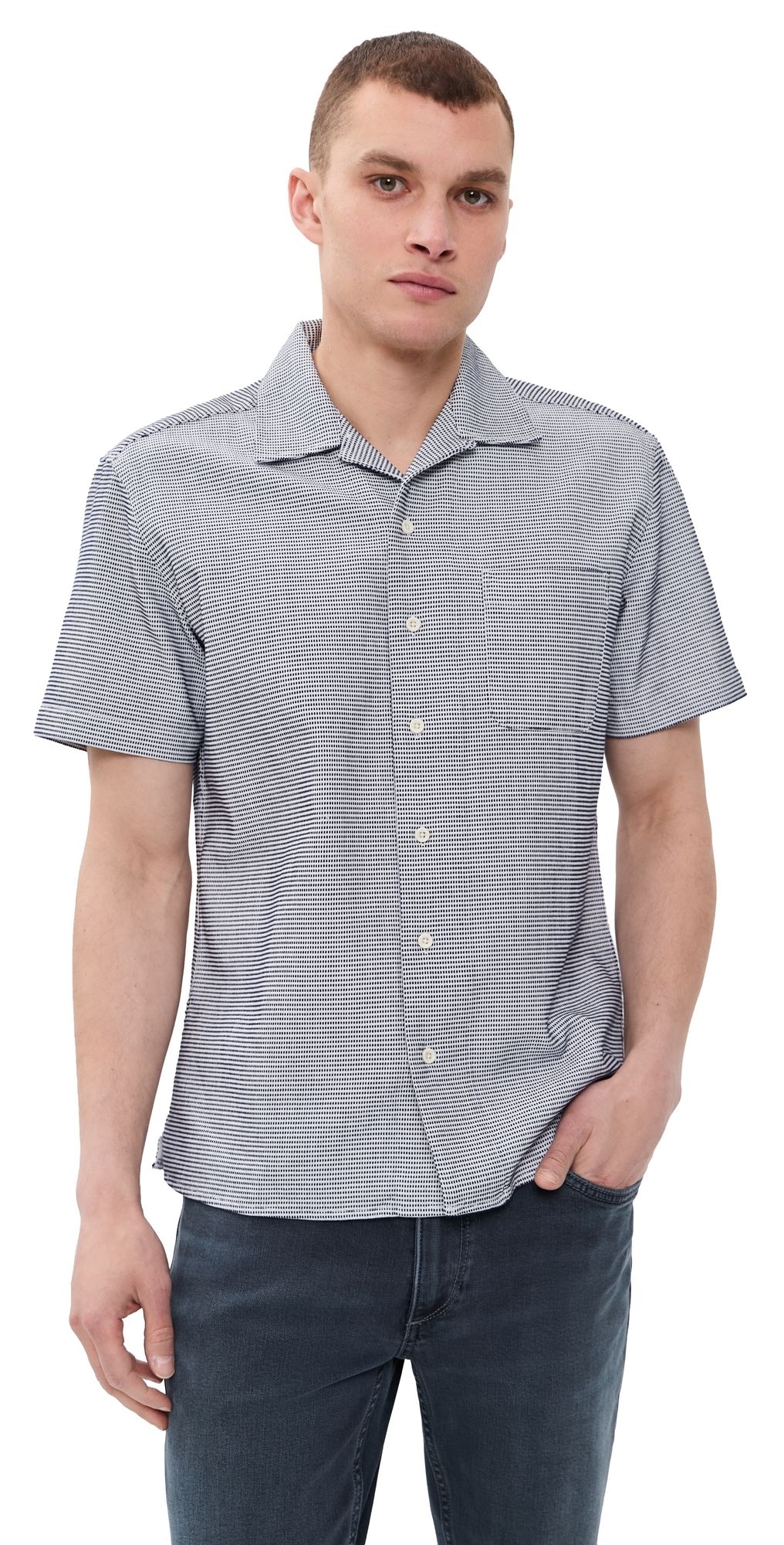 Taylor Stitch The Hawthorne Shirt Blue Pin Dot Dobby 40