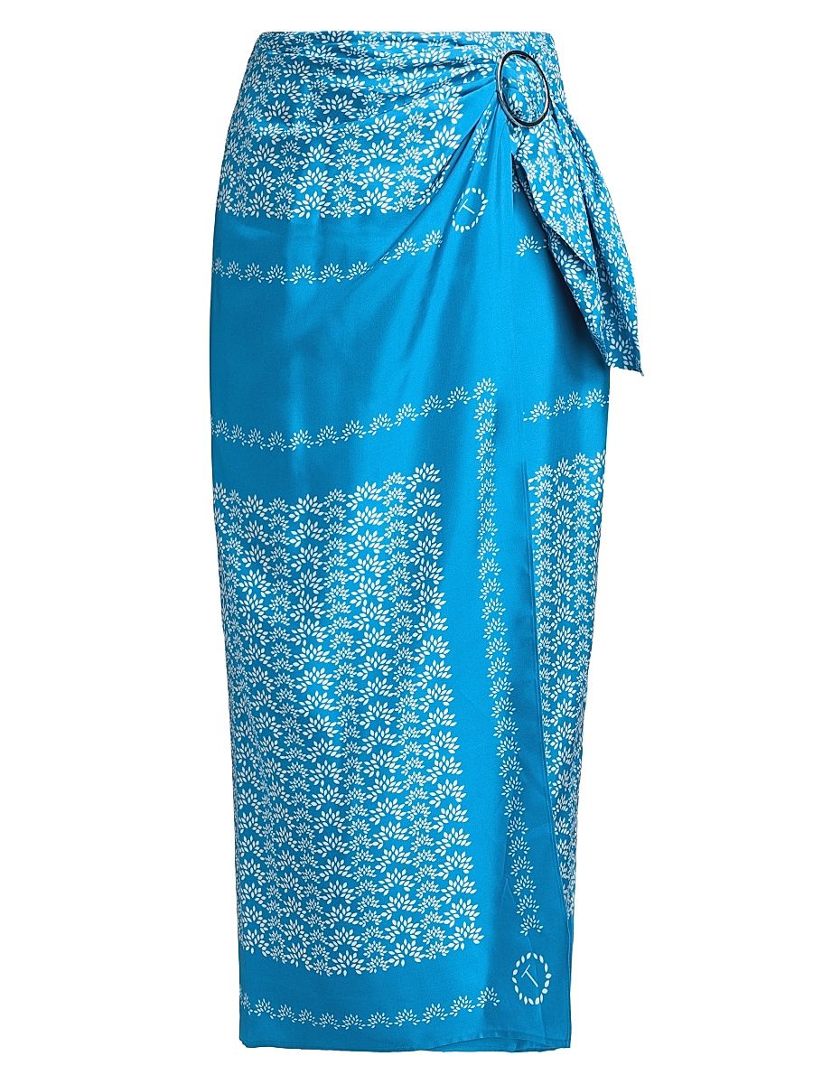 Women's Madison Printed Sarong - Azure Scarf Print - Size 14