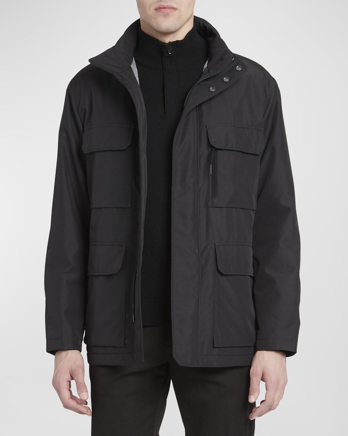 Men & apos;s Field Jacket with Stowaway Hood