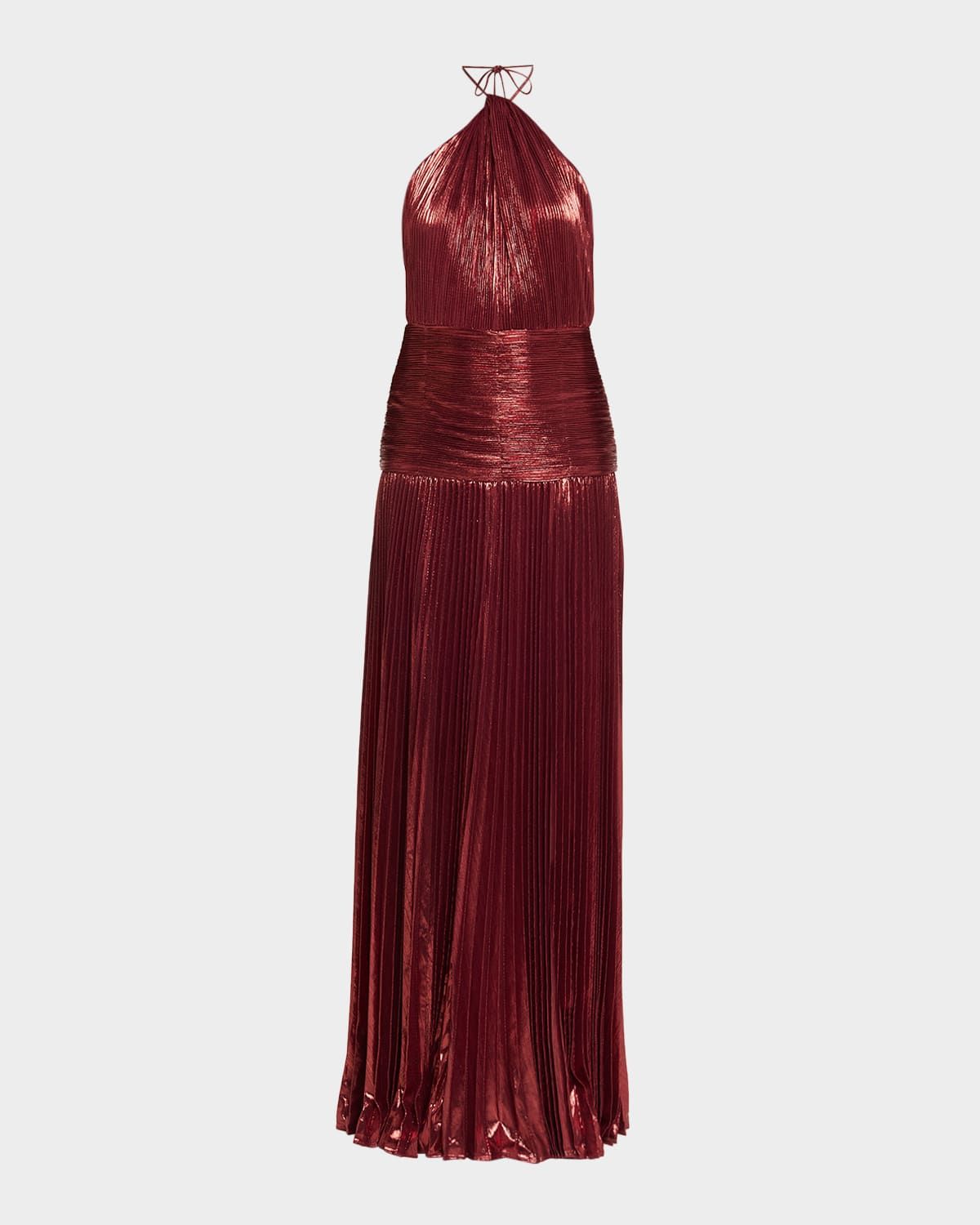 Thalia Metallic Halter Gown