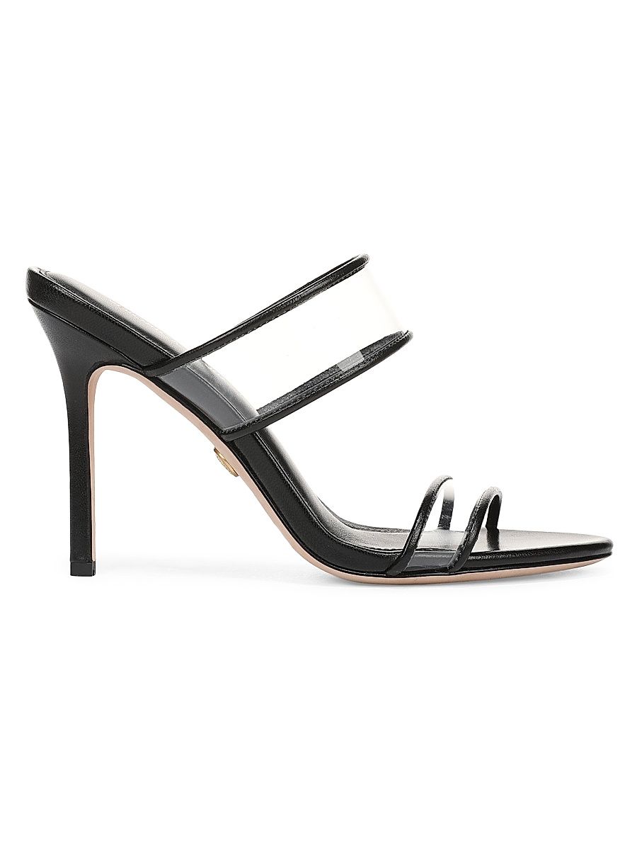 Women's Asha 100MM Strappy Leather Sandals - Clear Black - Size 12