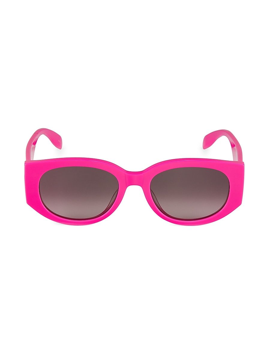 Women's Graffiti 54MM Rectangular Acetate Sunglasses - Fuchsia