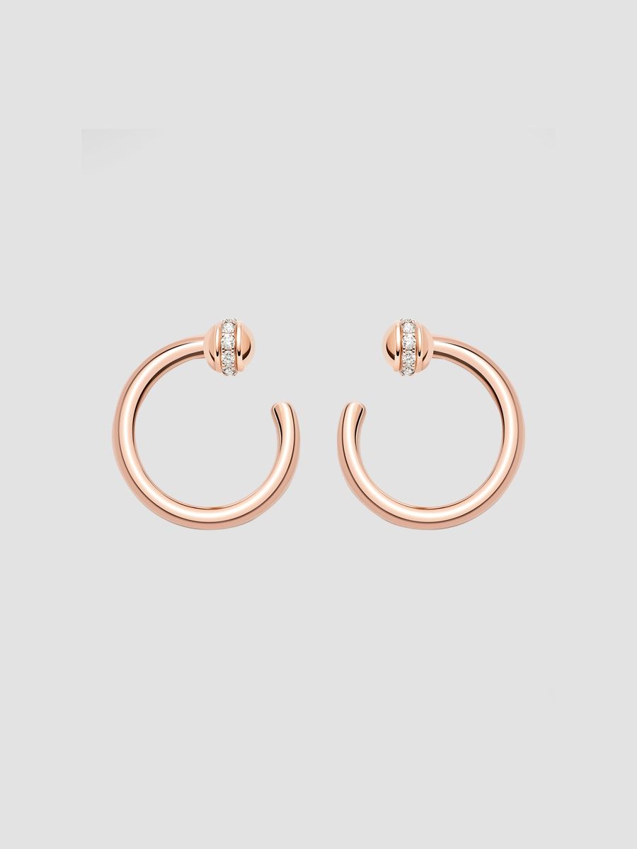 Piaget Women's Possession 18k Rose Gold & 0.20 TCW Diamond Front-Facing Hoop Earrings - Gold