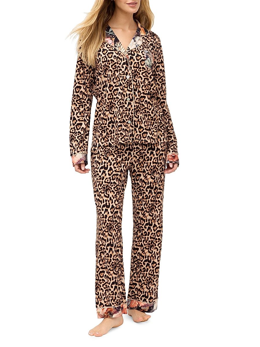 Women's Carly Printed Pajamas - Leopard - Size XL
