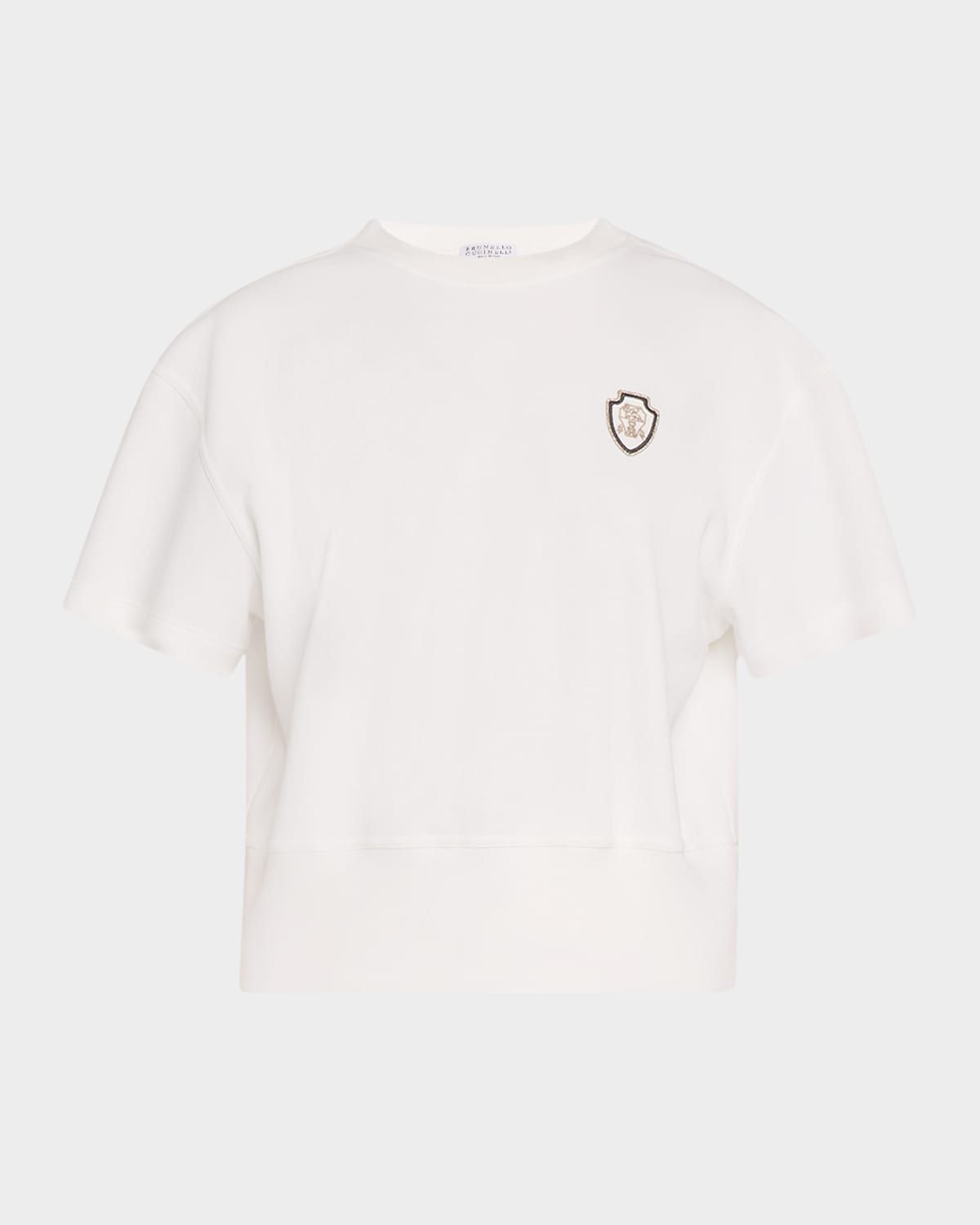 Crest Short-Sleeve Piquet Fleece Top