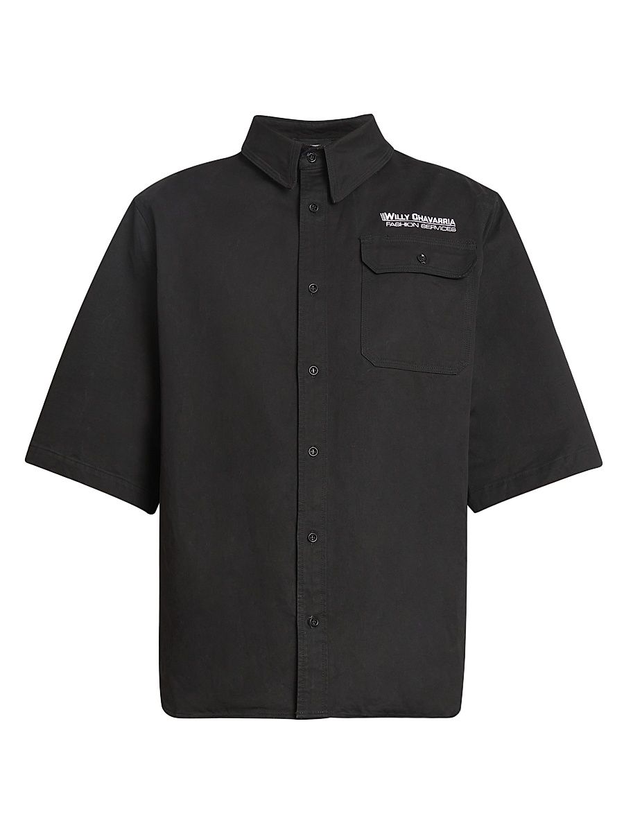 Men's Corcoran Work Shirt - Black White - Size Large