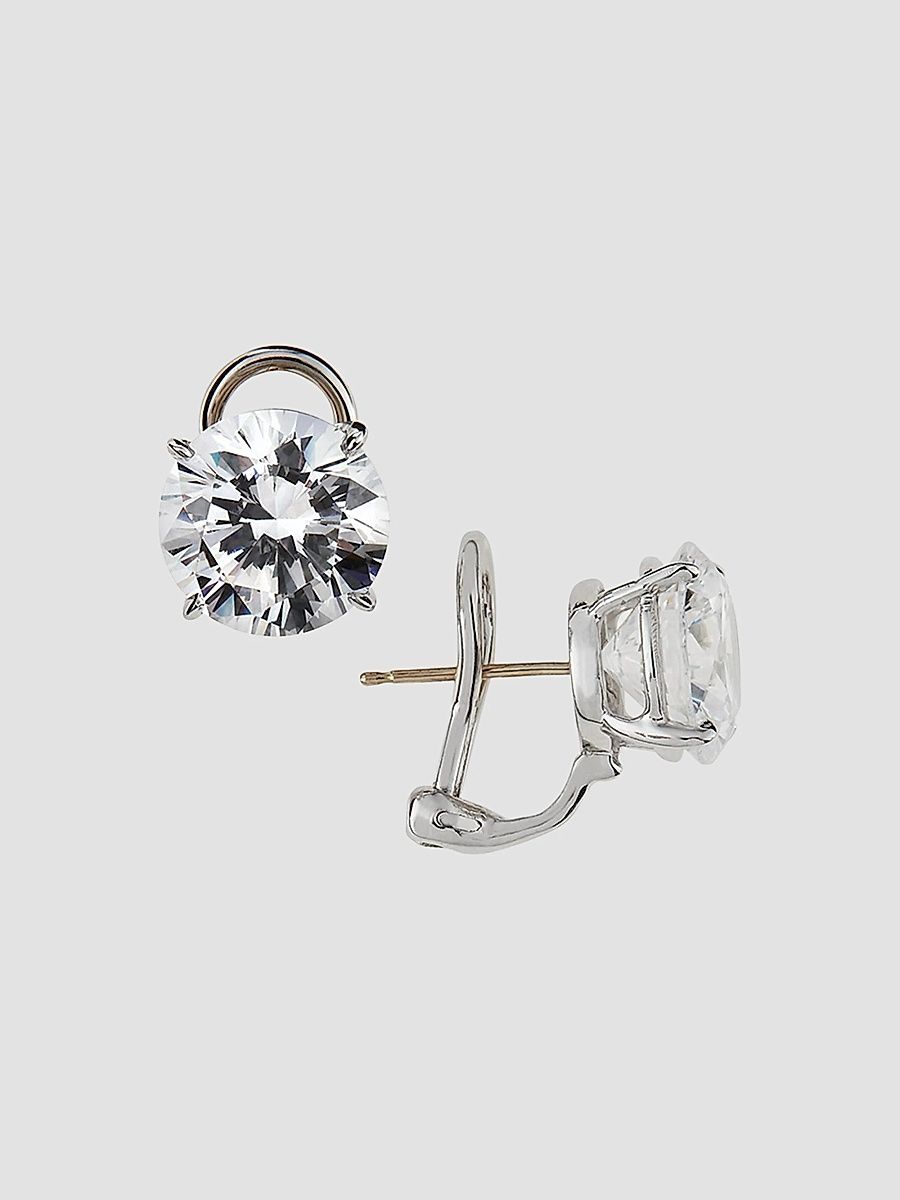 Women's Sterling Silver & 10.00 TCW Cubic Zirconia Stud Earrings - White