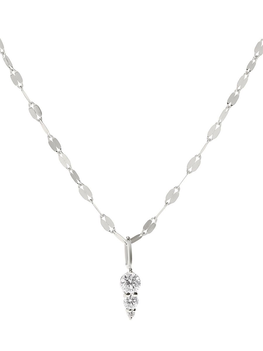 Women's 14K White Gold & 0.18 TCW Diamond Spike Pendant Necklace - White Gold
