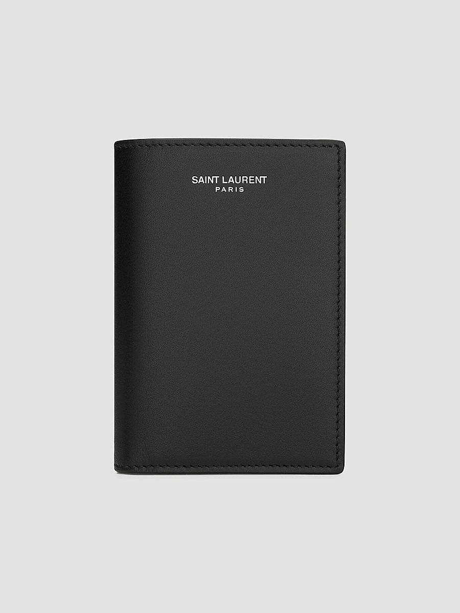 Saint Laurent Men's Credit Card Wallet in Smooth Leather - Black