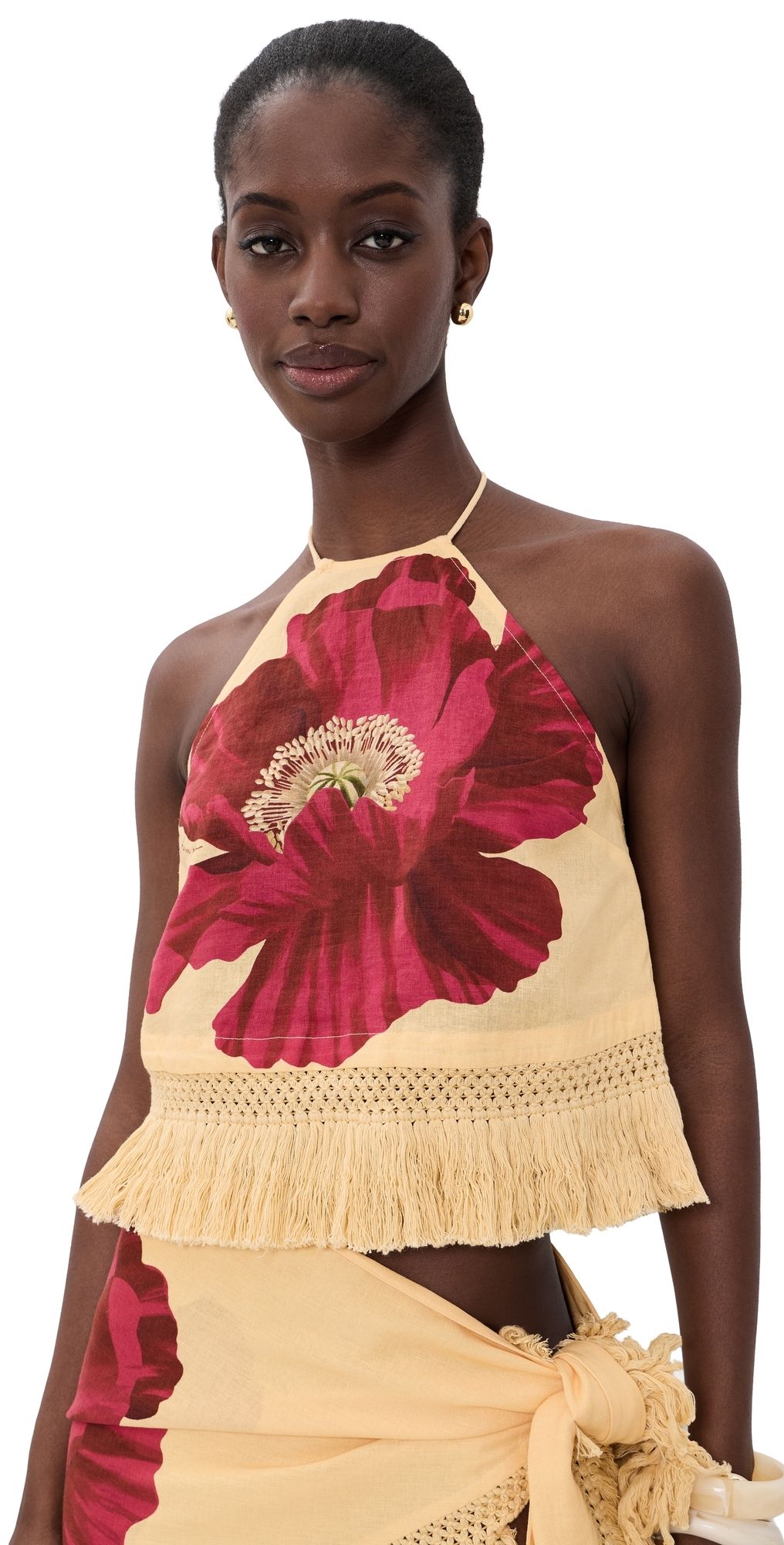 FARM Rio Fringe Blouse Poppy Flowers XL