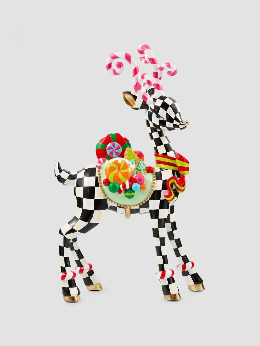 MacKenzie-Childs Confetti Christmas Standing Deer