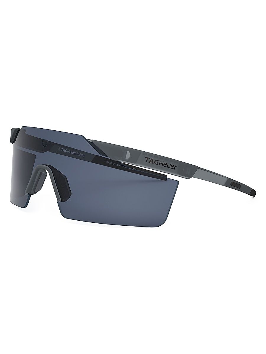 Men's 56MM Shield Sunglasses - Grey Blue