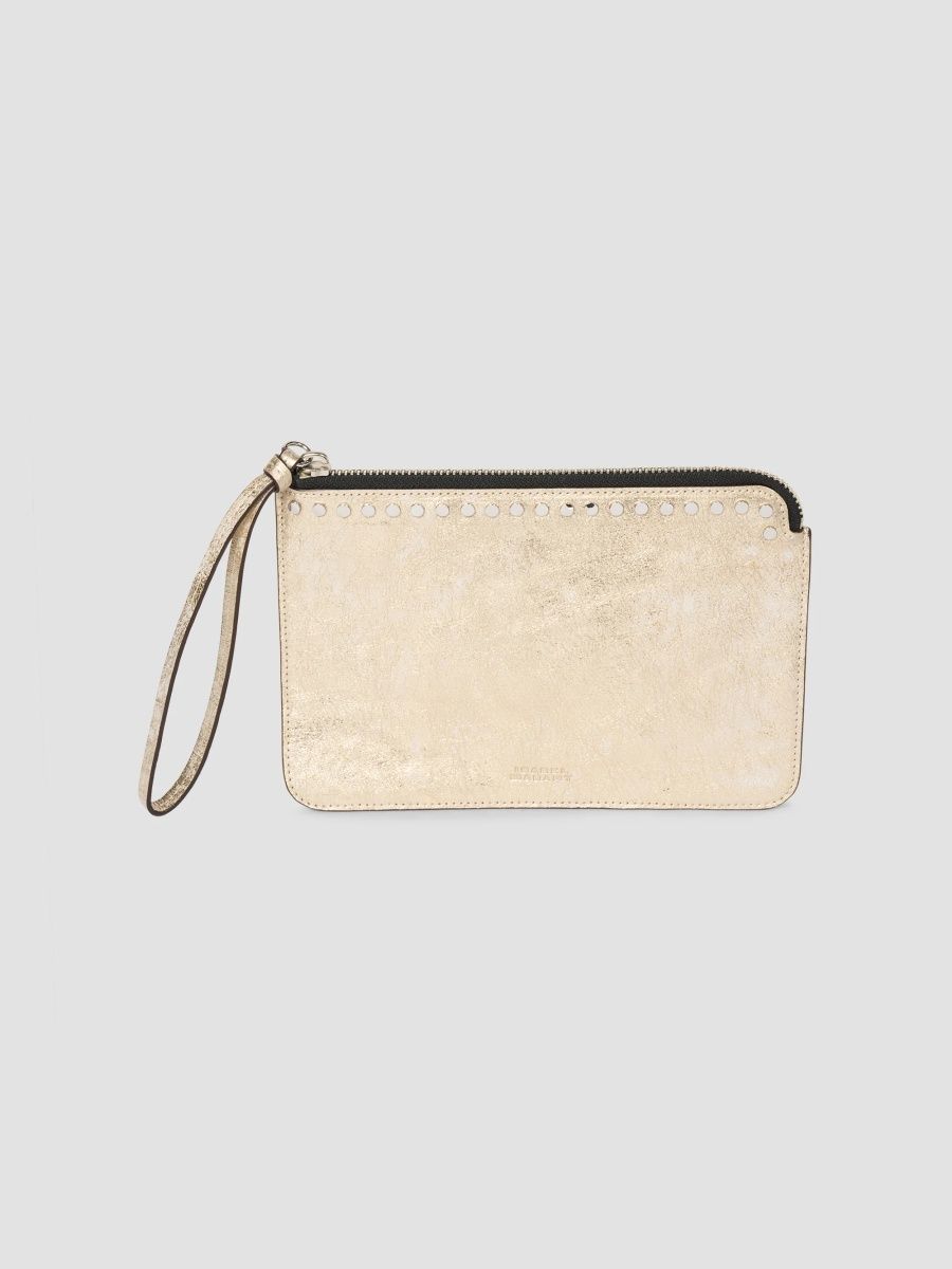Isabel Marant Women's Metallic Leather Flat Pouch - Light Gold
