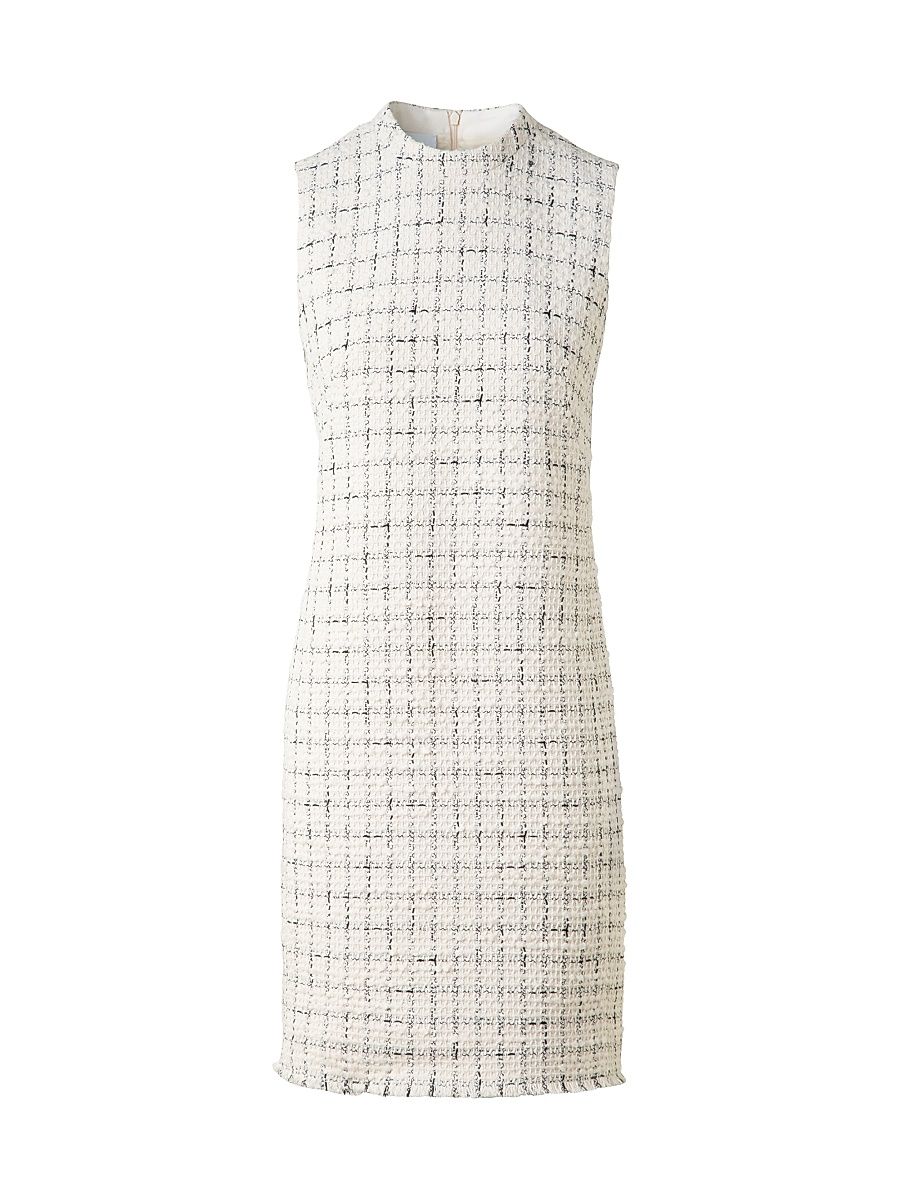 Women's Grid Sheath Dress - Cream Black - Size 16
