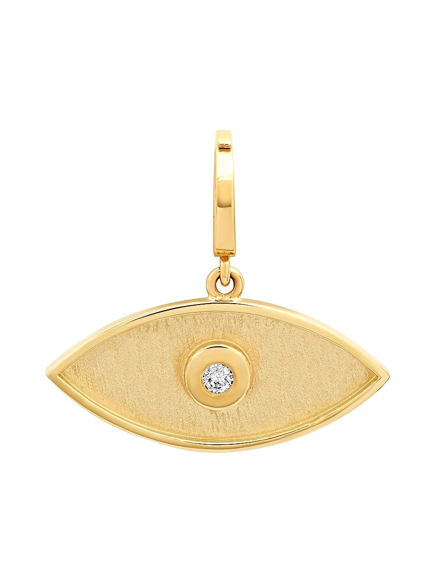 Women's 14K Yellow Gold & 0.06 TCW Diamond Large Evil Eye Charm - Yellow Gold